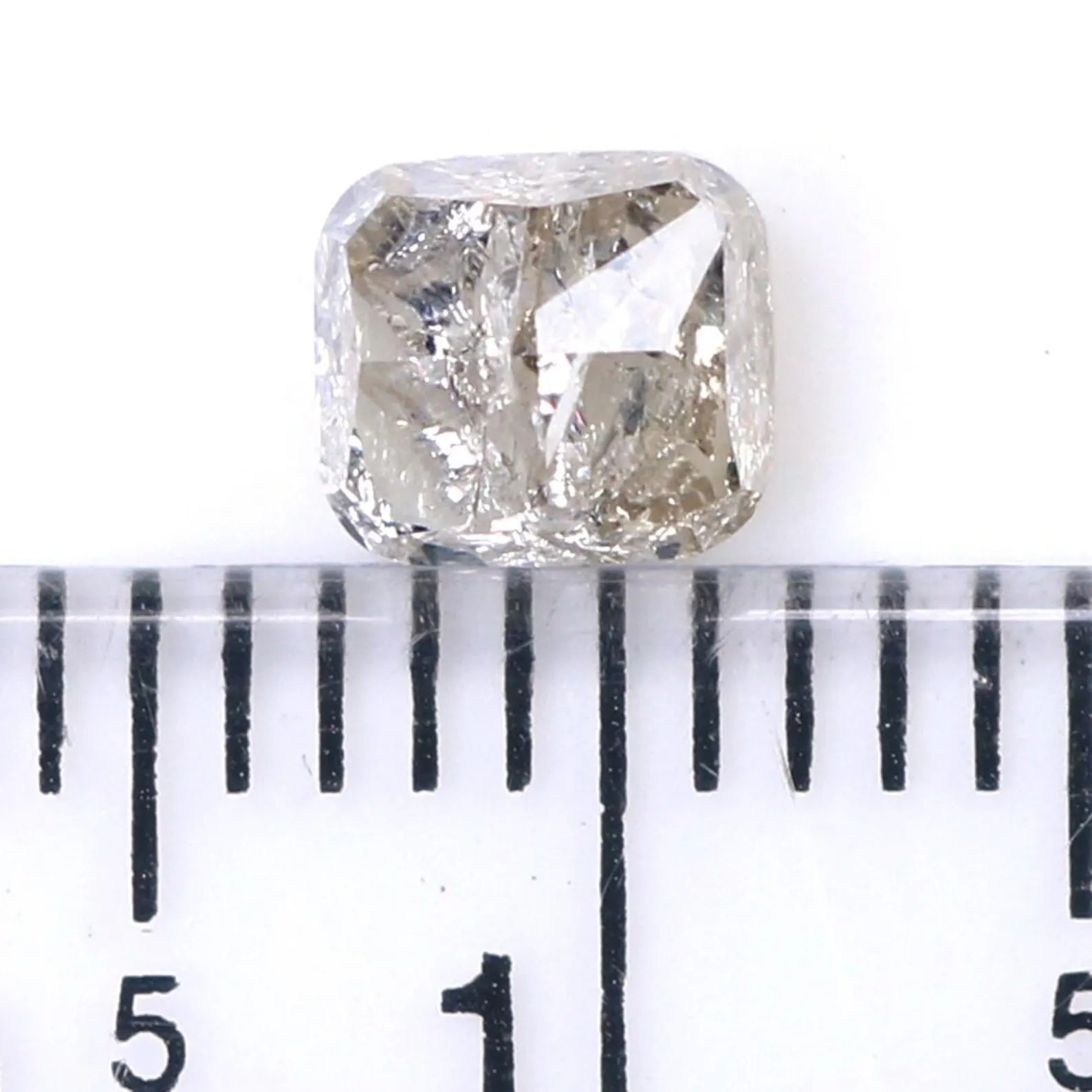 0.83 Ct Natural Loose Cushion Shape Diamond Yellow Color Cushion Diamond 4.90 MM Natural Grey Color Cushion Brilliant Cut Diamond NQB7398
