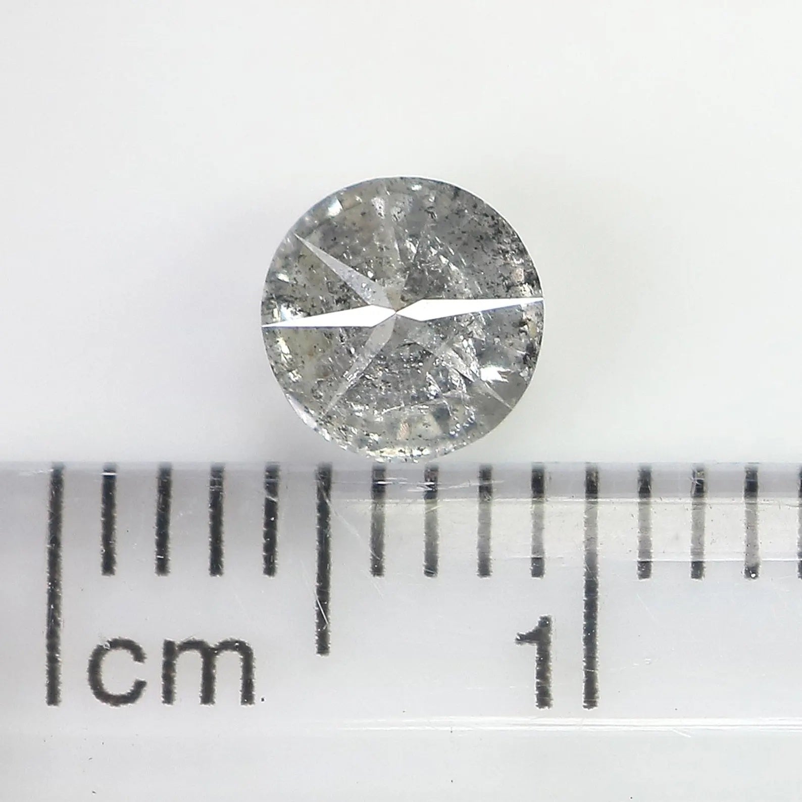 0.66 Ct Natural Loose Round Brilliant Cut Diamond Salt And Pepper Diamond 5.25 MM Natural Black Gray Color Round Brilliant Diamond QN1078