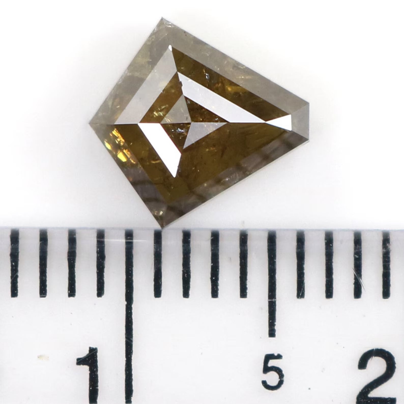 1.30 CT Natural Loose Shield Shape Diamond Black Yellow Color Diamond 7.80 MM Natural Loose Diamond Shield Shape Rose Cut Diamond NQ8279
