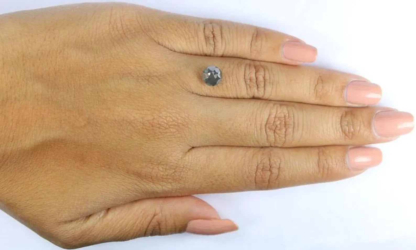 1.37 CT Natural Loose Round Shape Diamond Salt And Pepper Round Cut Diamond 6.80 MM Natural Black Grey Color Round Rose Cut Diamond NQ1142