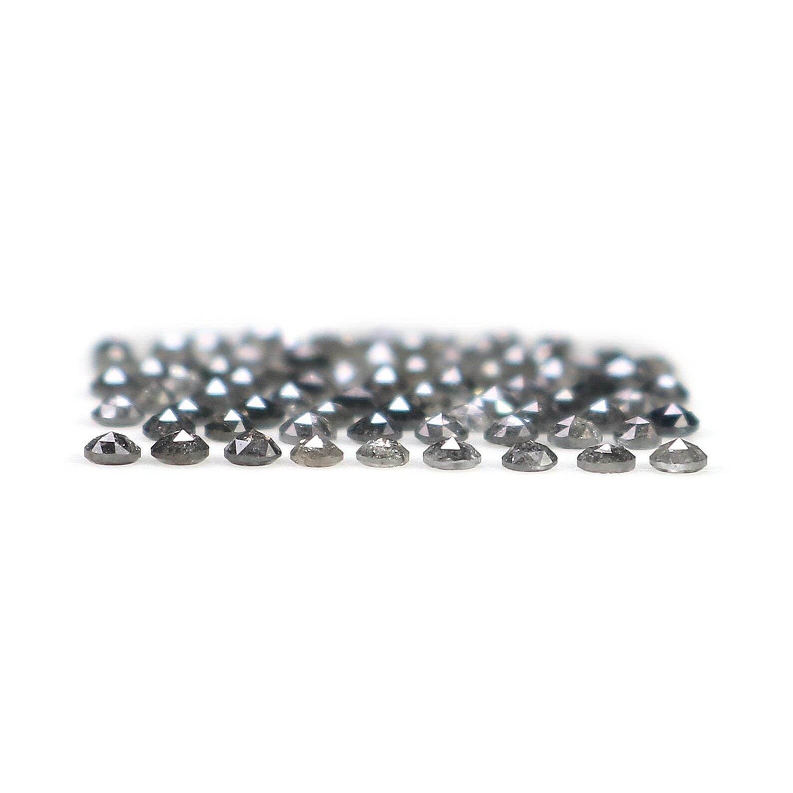 1.26 CT Natural Loose Round Shape Diamond Salt And Pepper Round Cut Diamond 1.30 MM Natural Black Grey Color Round Rose Cut Diamond NQ1832