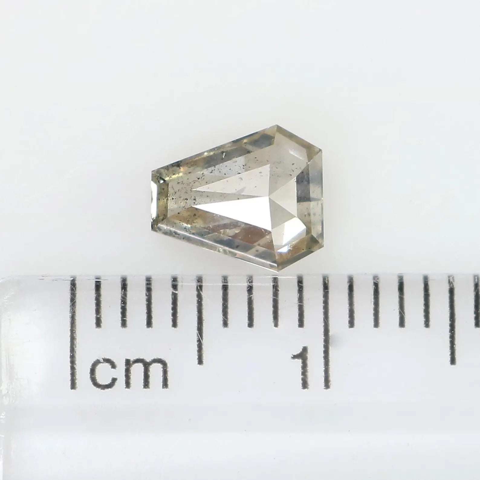 0.96 Ct Natural Loose Coffin Shape Diamond Salt And Pepper Coffin Cut Diamond 6.80 MM Black Grey Color Coffin Rose Cut Diamond QN204