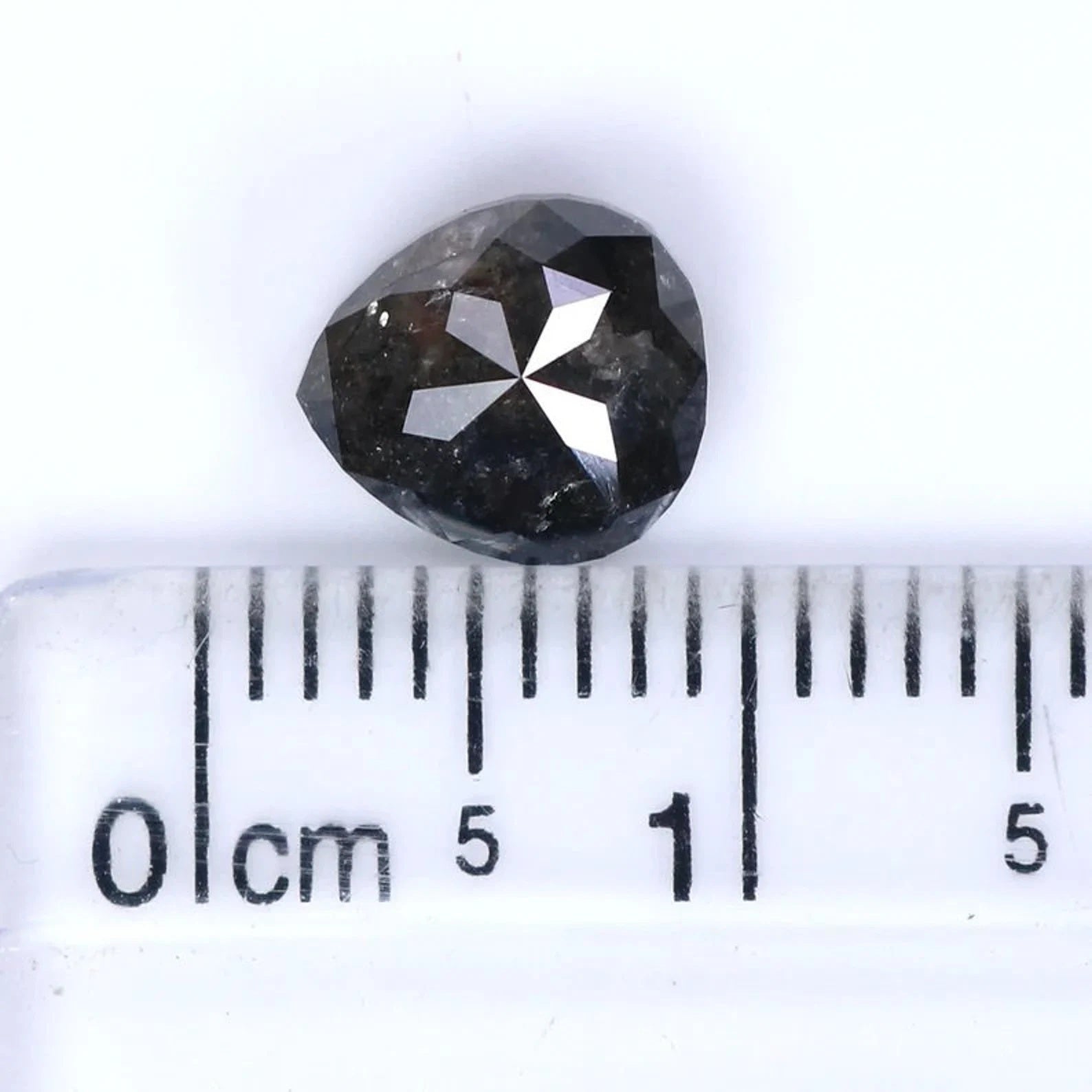 1.77 Ct Natural Loose Pear Shape Diamond Salt And Pepper Pear Diamond 7.60 MM Natural Diamond Black Grey Color Pear Rose Cut Diamond NQ8984