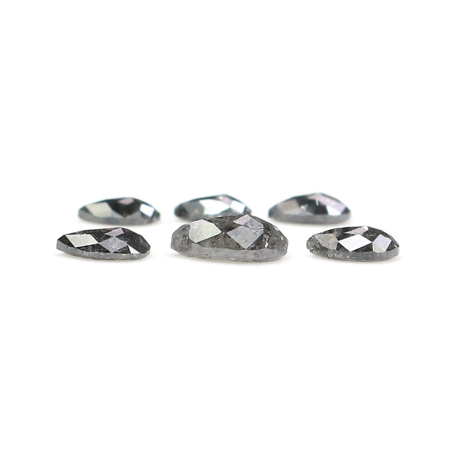 0.98 Ct Natural Loose Pear Shape Diamond Salt And Pepper Pear Diamond 5.60 MM Natural Diamond Black Grey Color Pear Rose Cut Diamond NQ2426