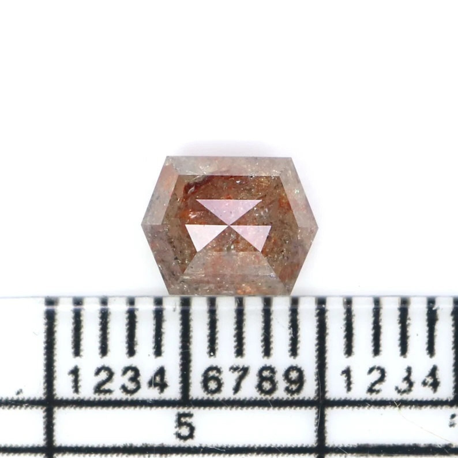 1.16 CT Natural Loose Hexagon Shape Diamond Light Brown Color Hexagon Diamond 6.55 MM Natural Brown Color Hexagon Rose Cut Diamond QN2181
