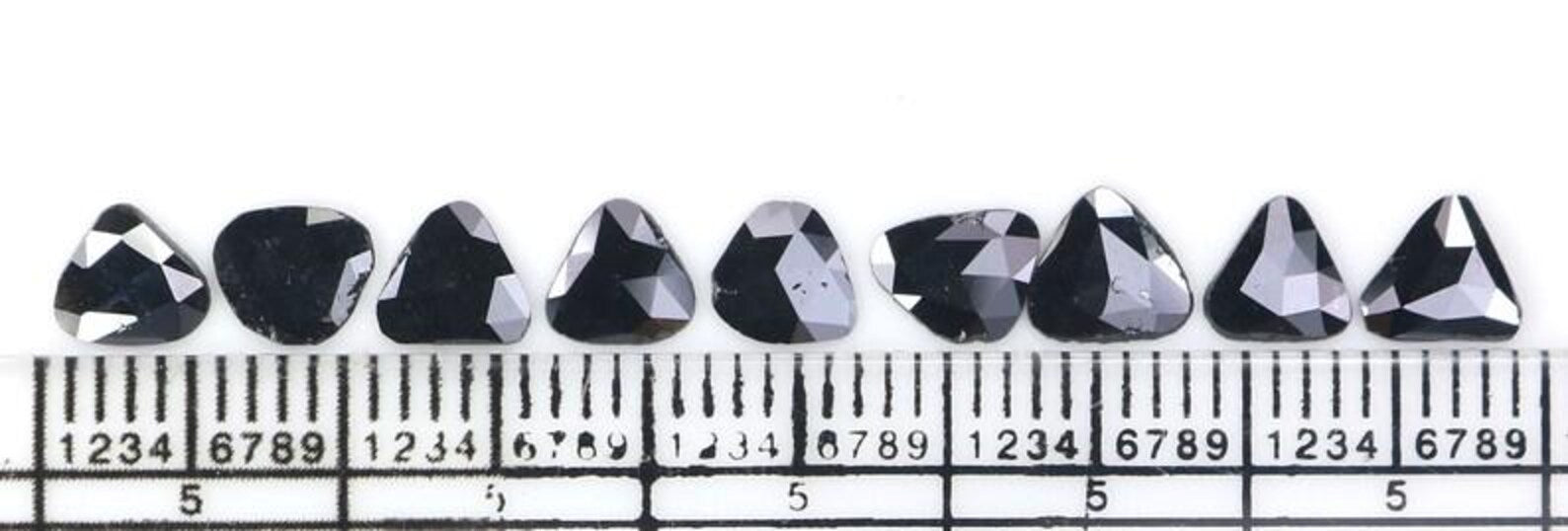 1.61 CT Natural Loose Slice Shape Diamond Black Color Irregular Cut Diamond 5.20 MM Natural Loose Black Color Slice Rose Cut Diamond NQ2191