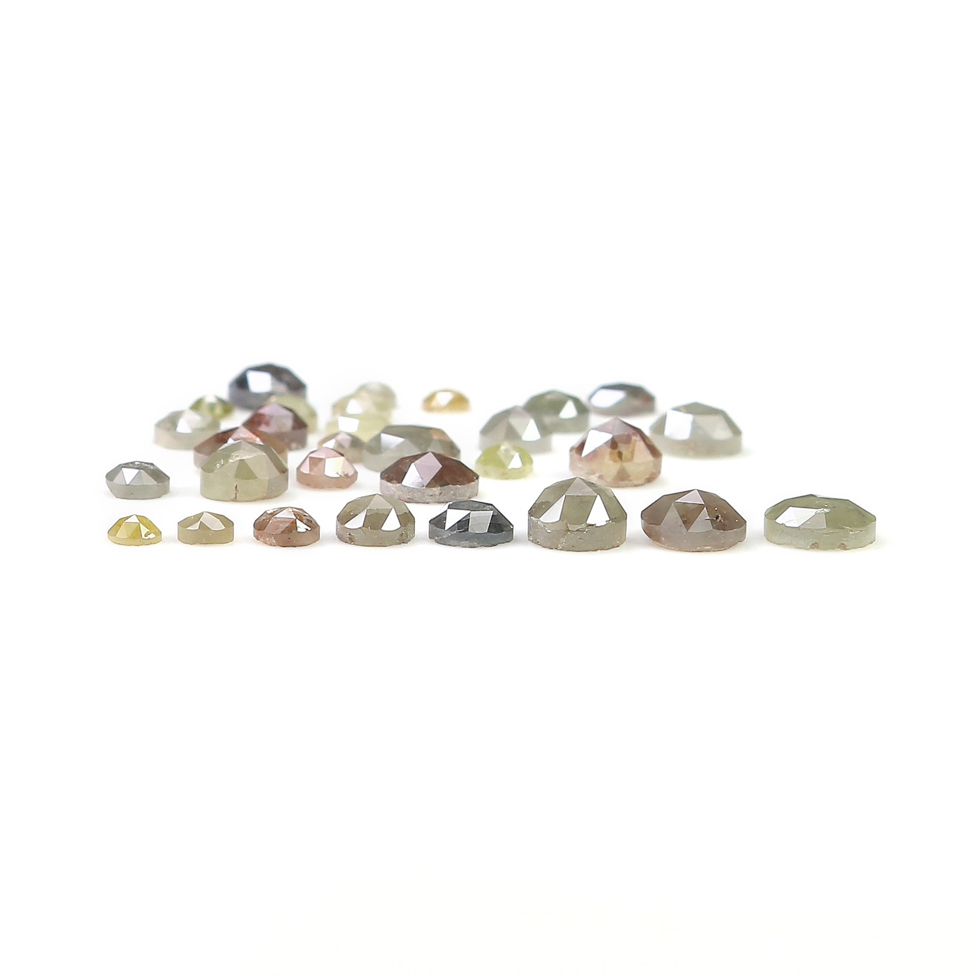 Natural Loose Round Rose Cut Diamond Fancy Mix Color Rose Cut Diamond Low Price 2.00 to 5.00 MM 1.00 CT Lot Round Shape Diamond Q71