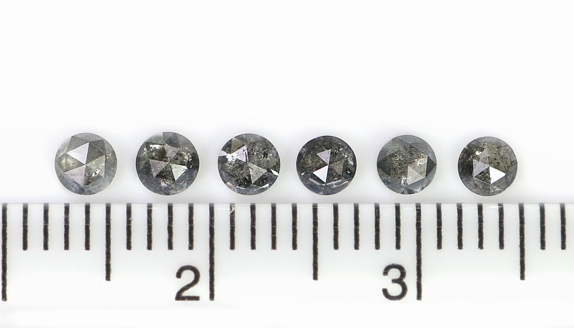0.73 Ct Natural Loose Round Shape Diamond Salt And Pepper Round Cut Diamond 2.90 MM Natural Black Gray Color Round Rose Cut Diamond N8590