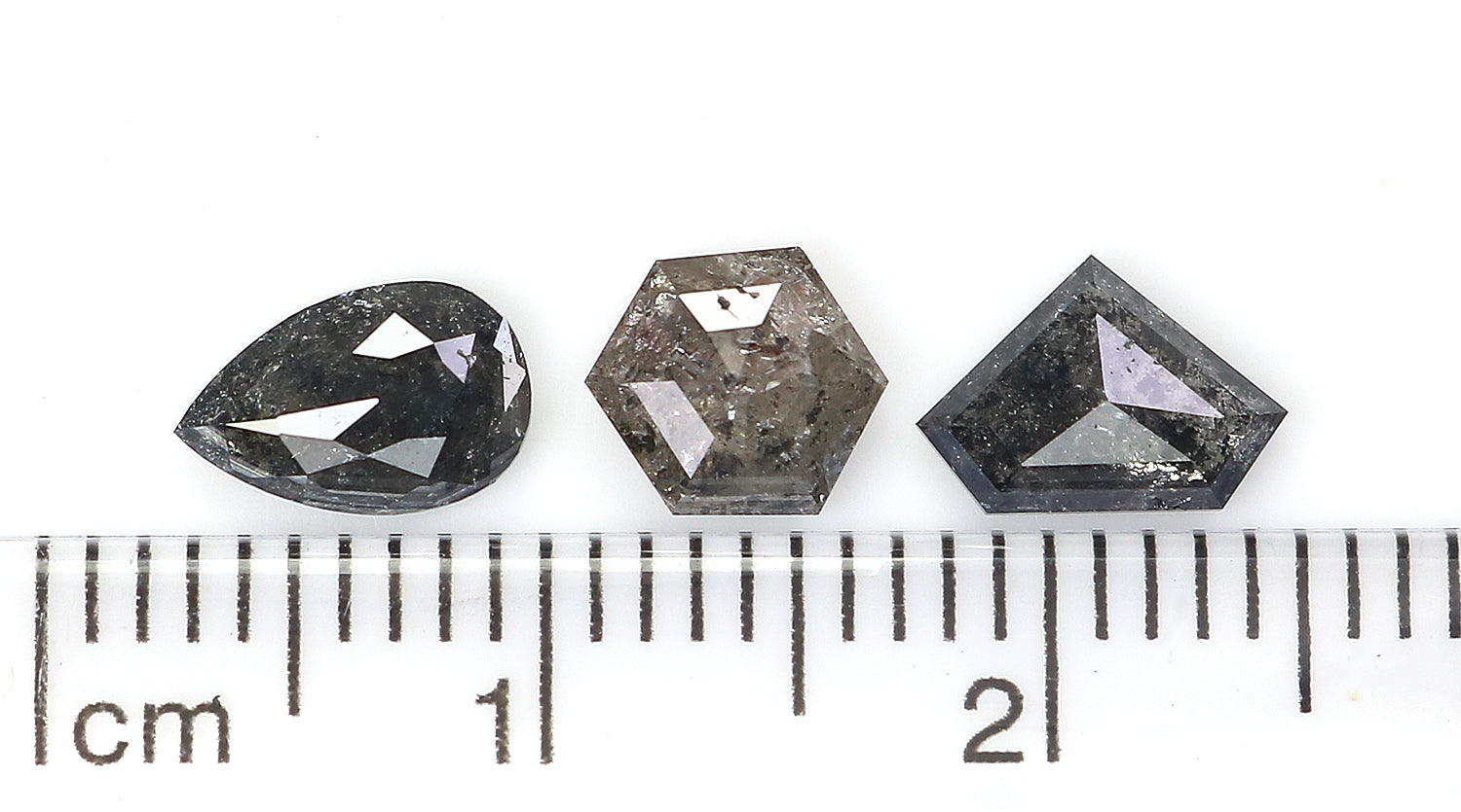 1.73 CT Natural Loose Mix Shape Diamond Salt And Pepper Mix Shape Diamond 7.15 MM Natural Black Grey Color Mix Shape Rose Cut Diamond QL1063