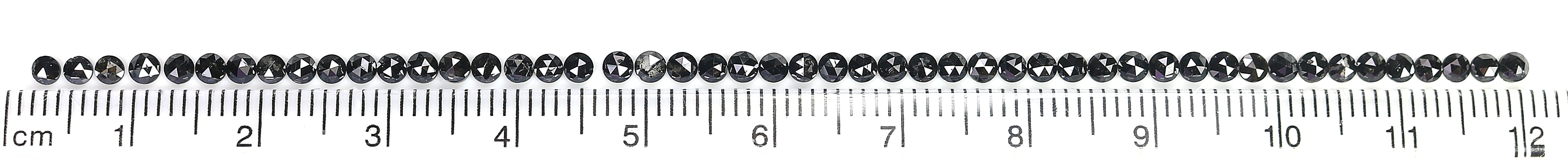 3.35 CT Natural Loose Round Rose Cut Diamond Black Color Round Shape Diamond 2.30 MM Natural Loose Black Color Round Rose Cut Diamond LQ1789