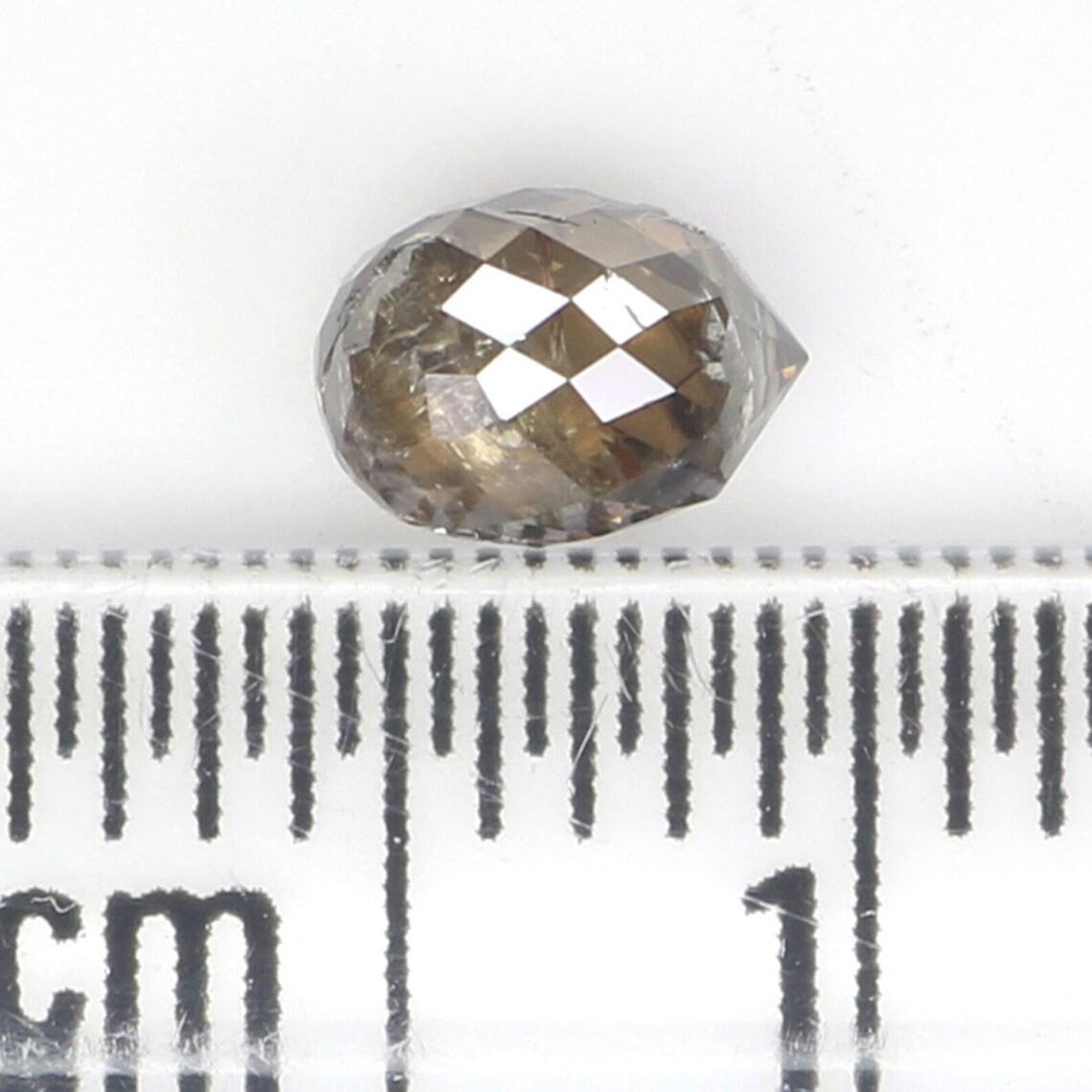 0.67 CT Natural Loose Briolette Shape Diamond Brown Color Drop Cut Diamond 5.30 MM Natural Brown Color Briolette Rose Cut Diamond NQ464