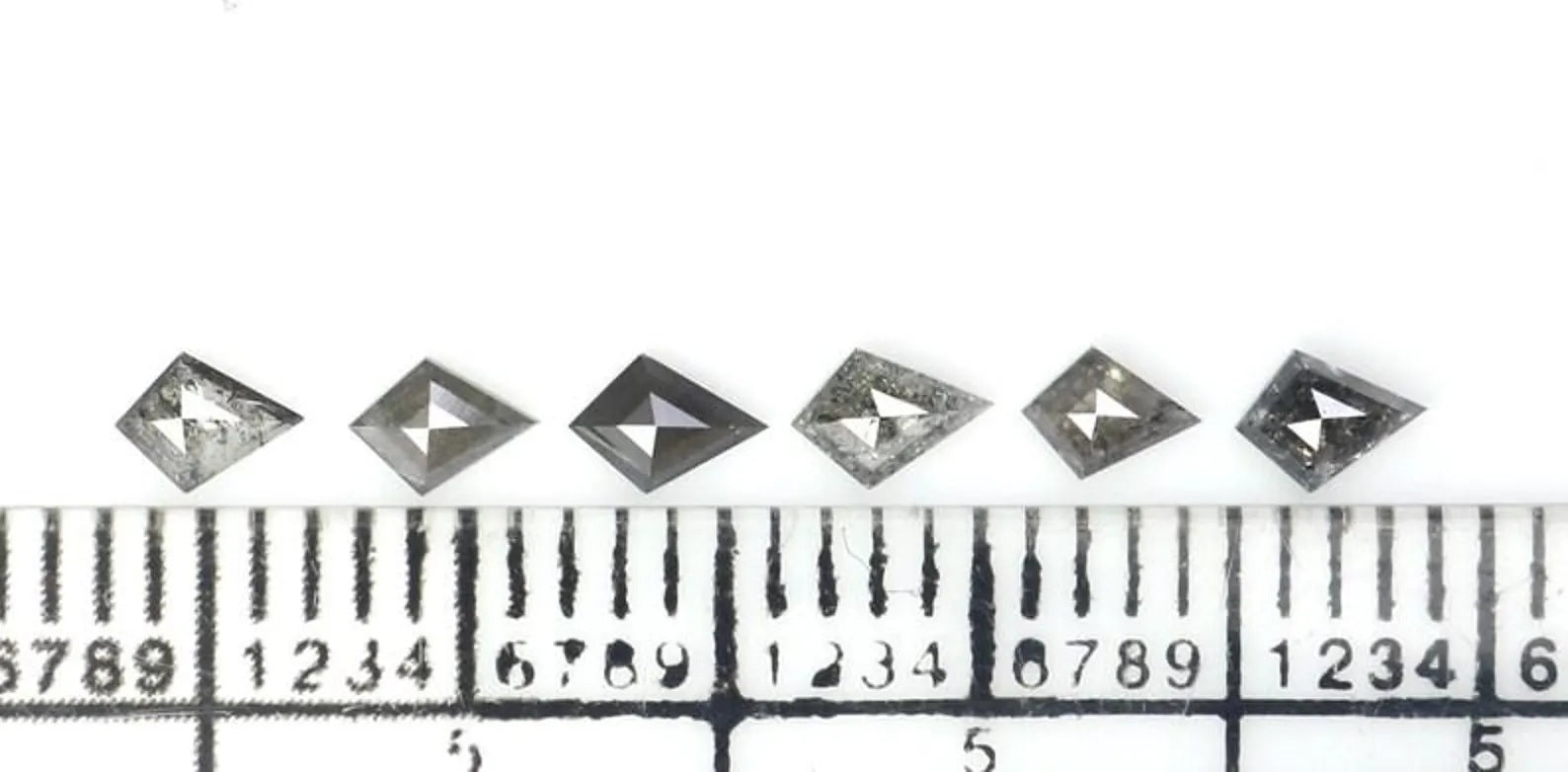 0.44 Ct Natural Loose Kite Shape Diamond Salt And Pepper Kite Diamond 3.95 MM Natural Diamond Black Gray Color Kite Rose Cut Diamond NQ2352