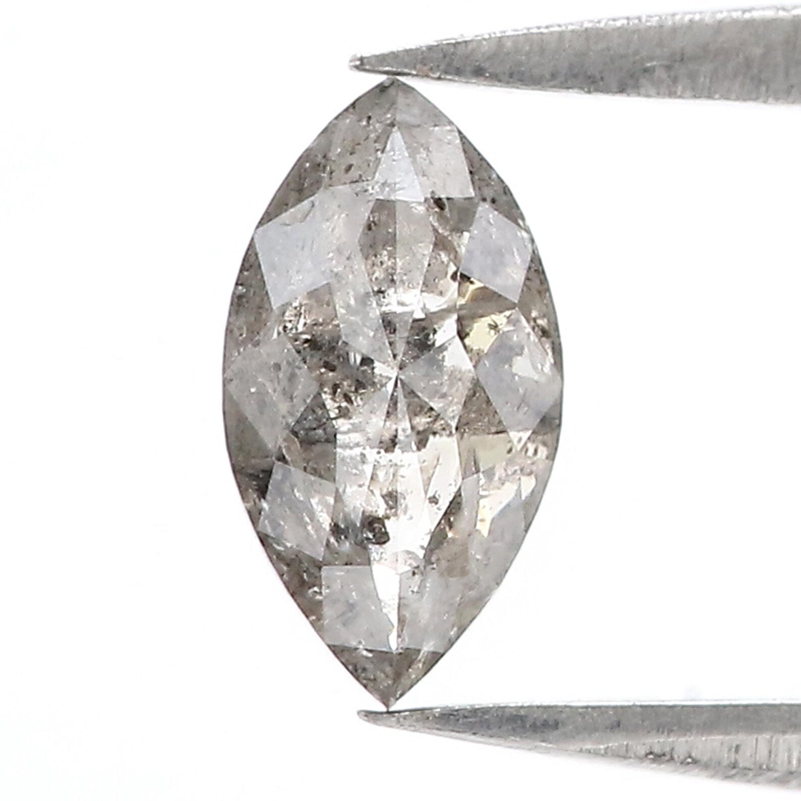 0.83 CT Natural Loose Marquise Diamond Salt And Pepper Marquise Diamond 8.50 MM Natural Black Grey Color Marquise Rose Cut Diamond QN9798