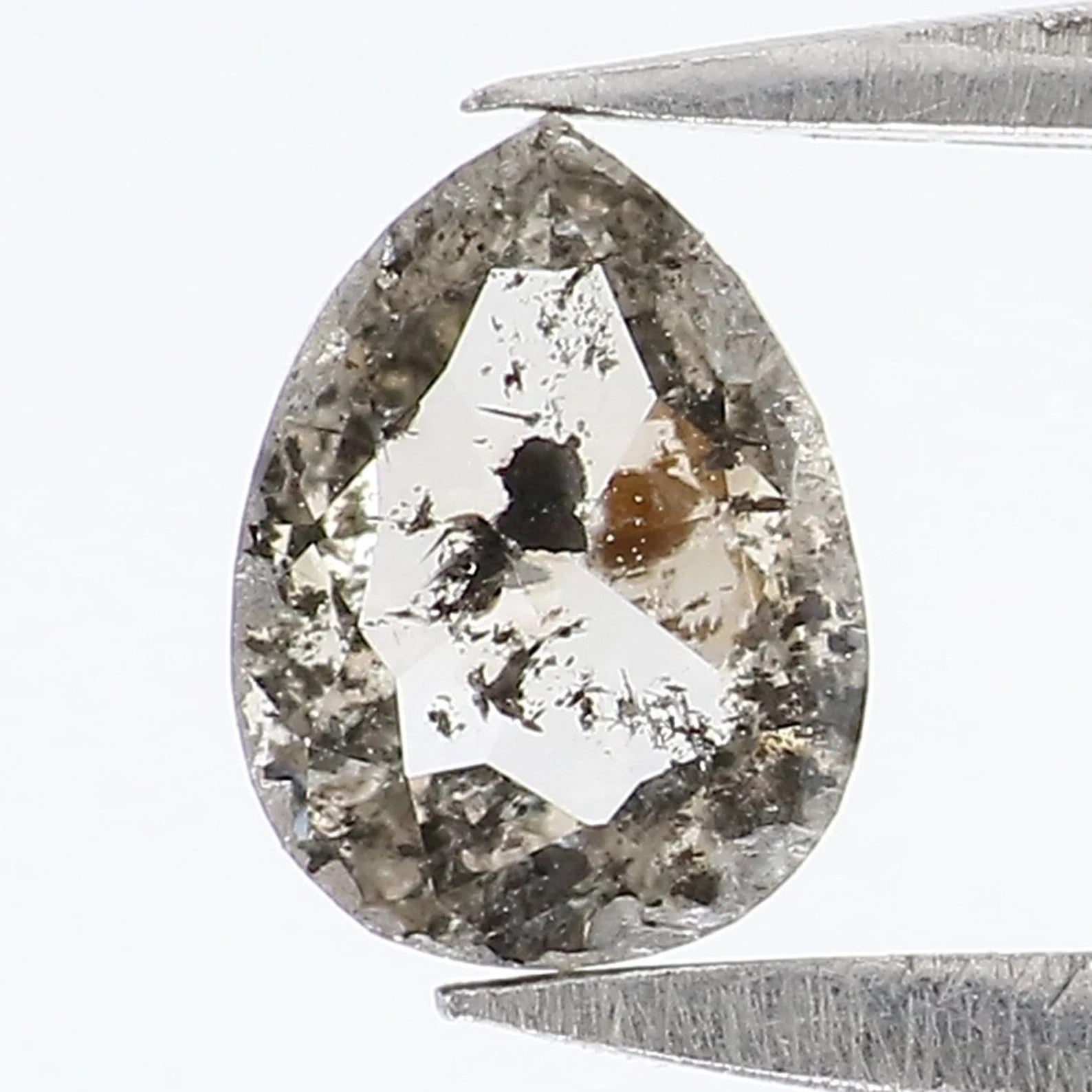 0.35 CT Natural Loose Pear Shape Diamond Salt And Pepper Pear Cut Diamond 5.80 MM Natural Loose Diamond Pear Shape Rose Cut Diamond NQ9915