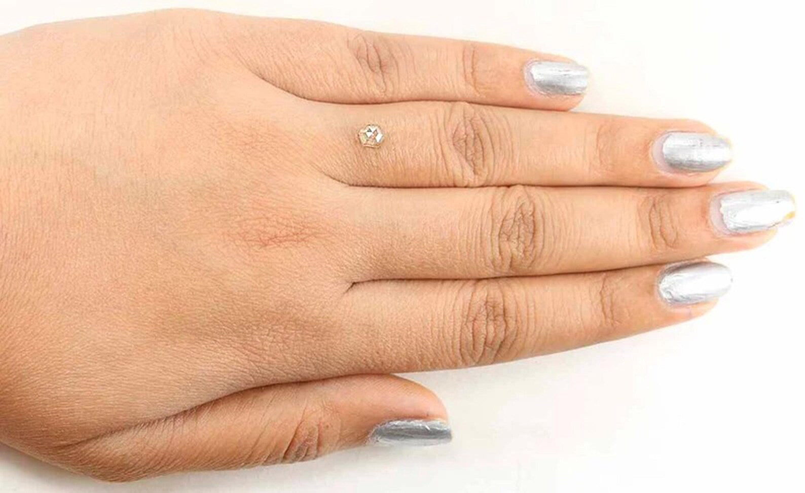 0.45 Ct Natural Loose Hexagon Shape Diamond Grey Color Hexagon Cut Diamond 4.95 MM Natural Loose Grey Color Hexagon Rose Cut Diamond NQ760