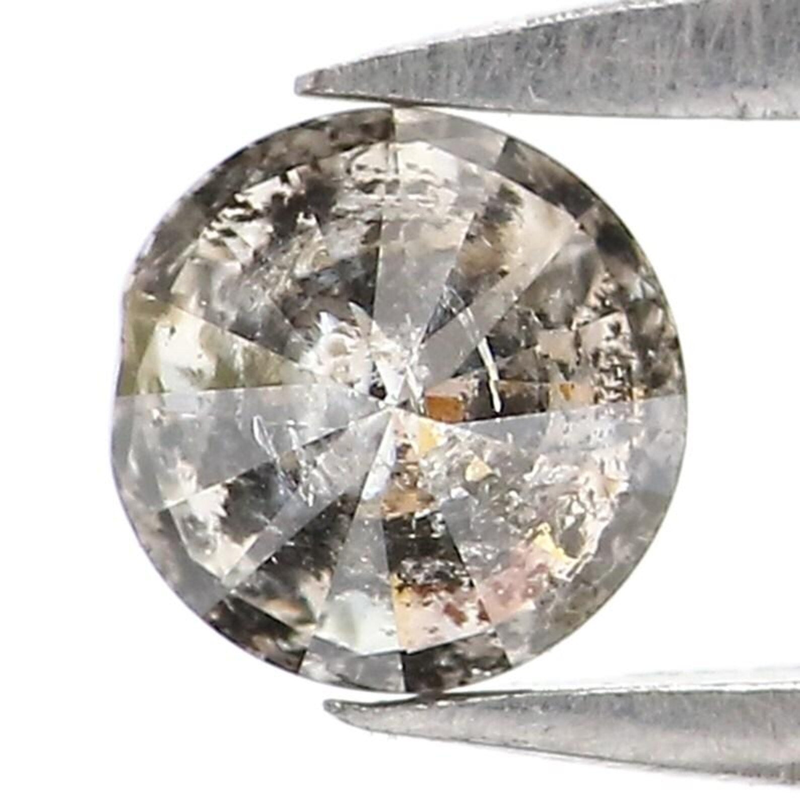 0.33 Ct Natural Loose Round Shape Diamond Salt And Pepper Round Diamond 4.20 MM Natural Black Gray Color Round Brilliant Cut Diamond NQ7339