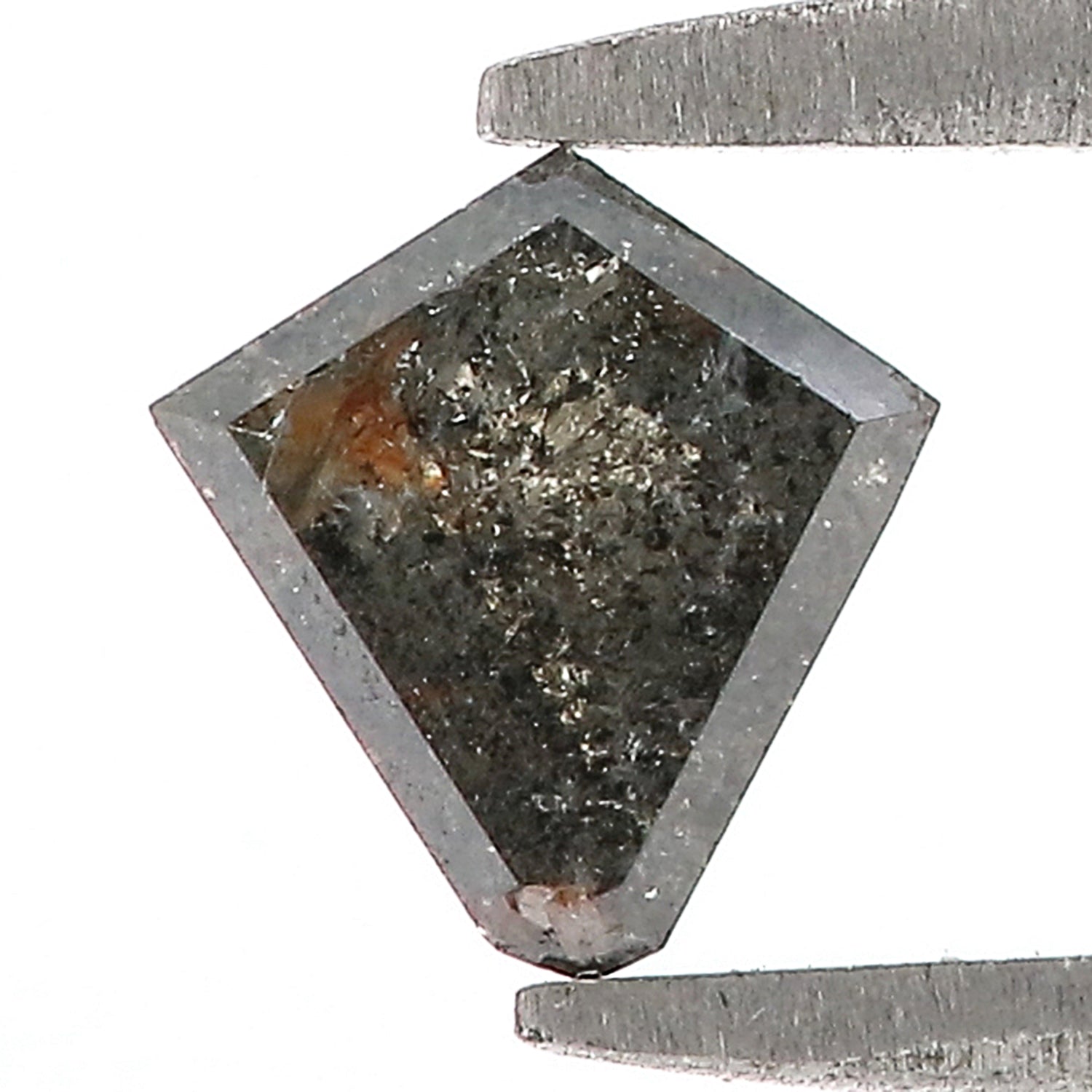 0.53 CT Natural Loose Kite Shape Diamond Salt And Pepper Kite Shape Diamond 5.95 MM Natural Black Grey Color Kite Rose Cut Diamond QL8812
