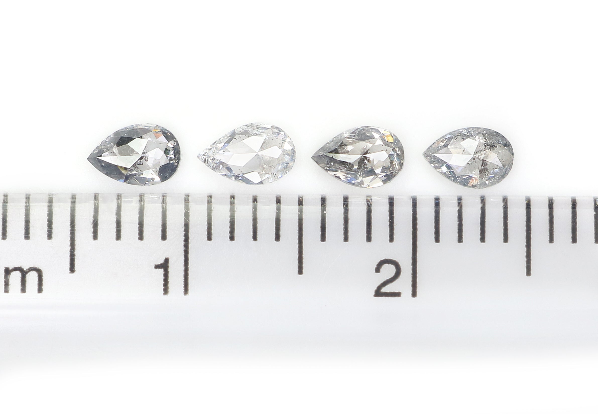 0.62 CT Natural Loose Pear Shape Diamond Salt And Pepper Pear Cut Diamond 4.05 MM Natural Loose Diamond Pear Shape Rose Cut Diamond N1570