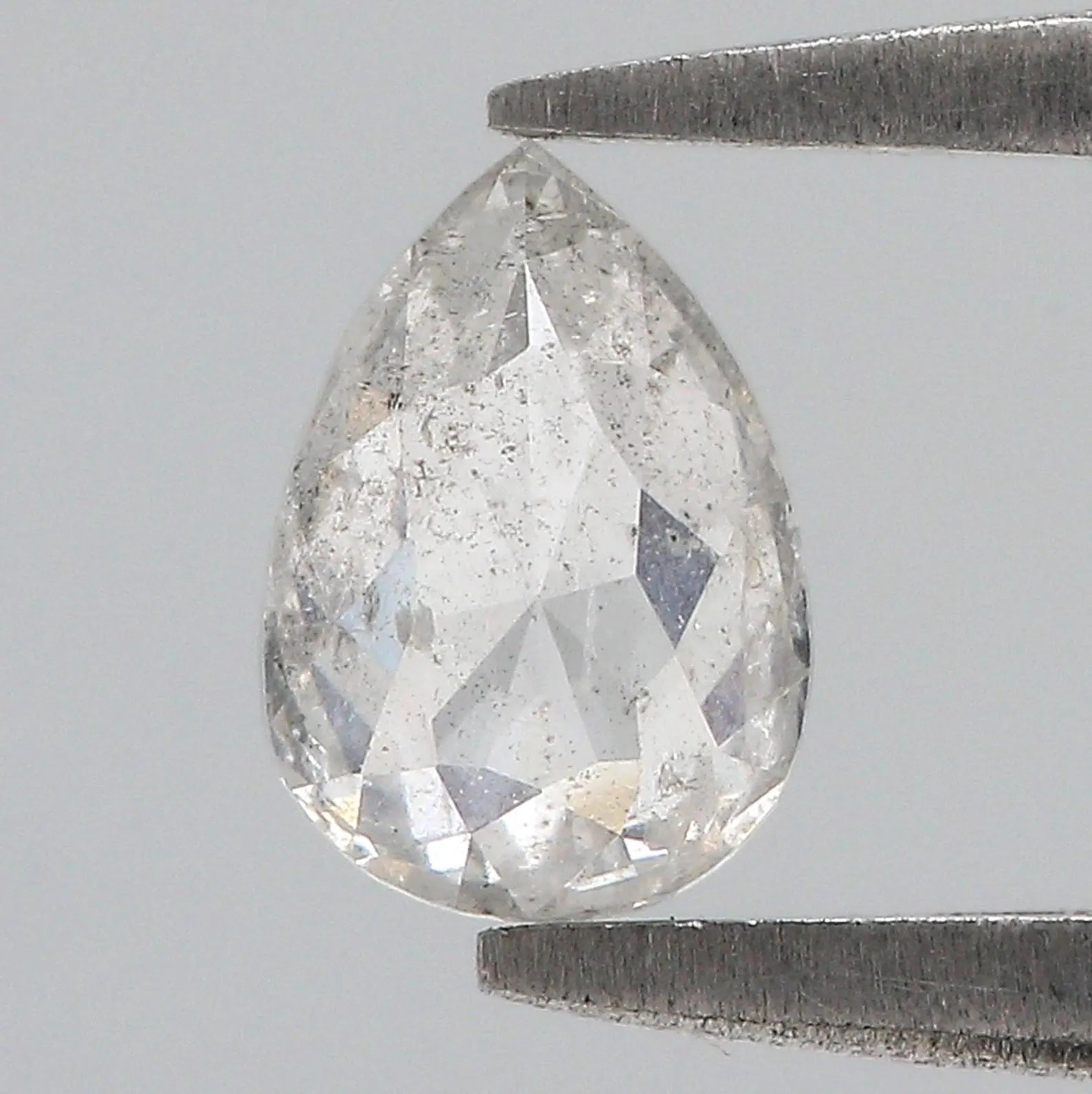 0.66 CT Natural Loose Pear Cut Diamond Grey Color Pear Shape Diamond 6.70 MM Natural Loose Diamond Grey Color Pear Rose Cut Diamond QN900