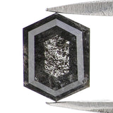 Natural Loose Hexagon Diamond, Salt And Pepper Hexagon Diamond, Natural Loose Diamond, Hexagon Cut Diamond, 0.85 CT Hexagon Shape L2966