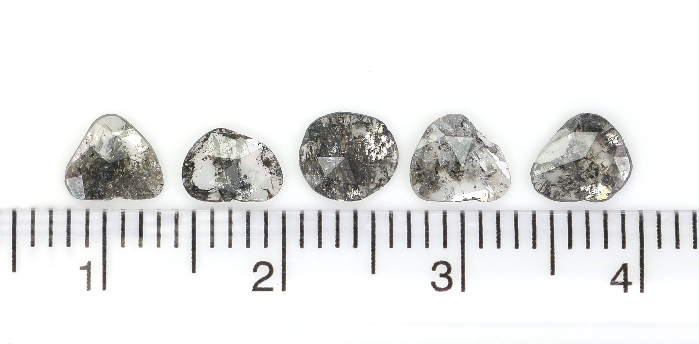 1.20 CT Natural Loose Slice Shape Diamond Salt And Pepper Slice Uncut Diamond 5.70 MM Natural Black Grey Color Slice Rose Cut Diamond N2628