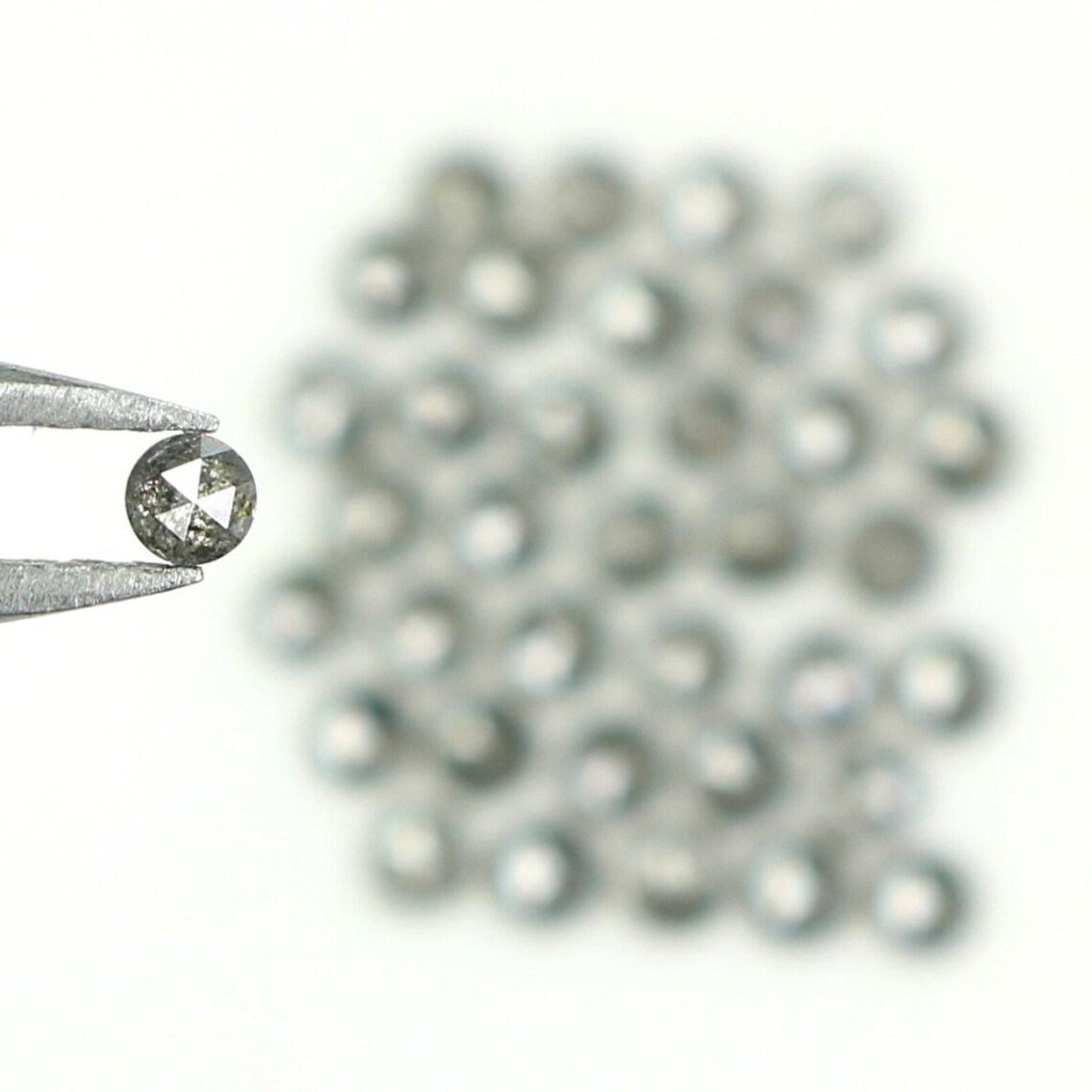 1.11 CT Natural Loose Round Shape Diamond Salt And Pepper Round Cut Diamond 1.80 MM Natural Black Grey Color Round Rose Cut Diamond NQ1607