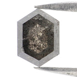 Natural Loose Hexagon Diamond, Salt And Pepper Hexagon Diamond, Natural Loose Diamond, Hexagon Cut Diamond, 0.98 CT Hexagon Shape KDL2943