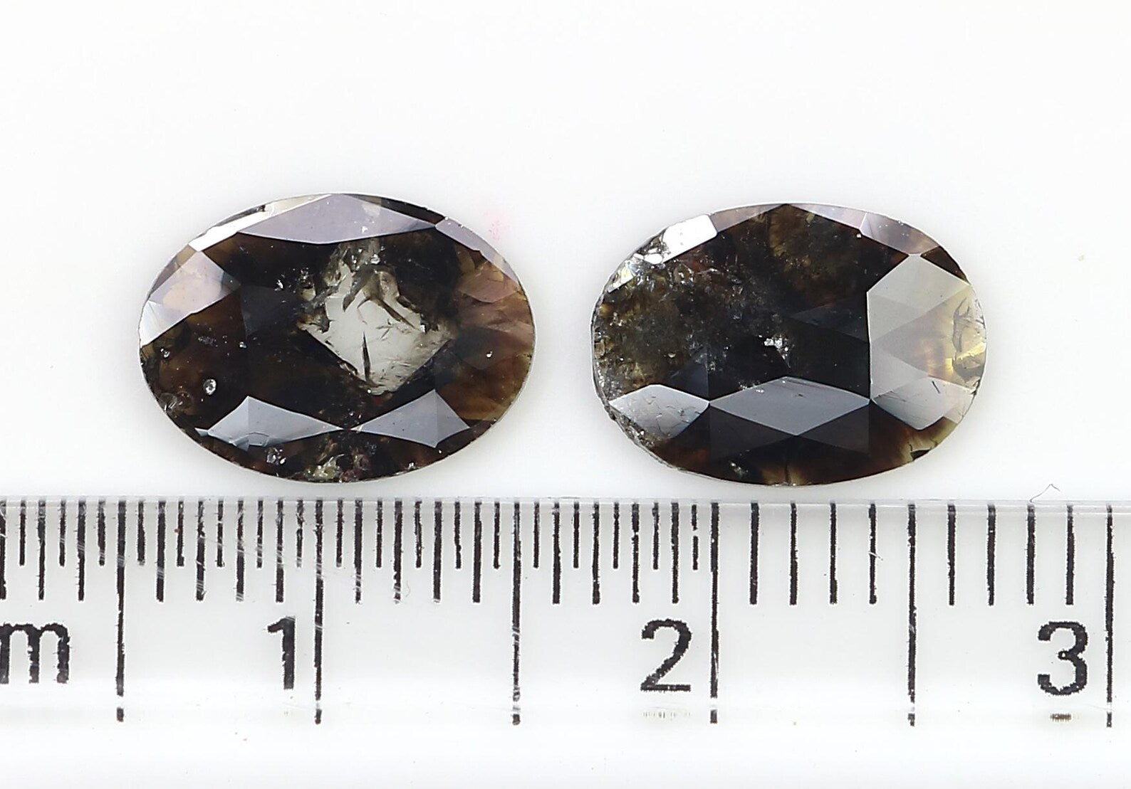 .88 CT Natural Loose Oval Cut Pair Diamond Brown Color Oval Shape Diamond 10.00 MM Natural Loose Brown Color Oval Rose Cut Diamond NQ8238
