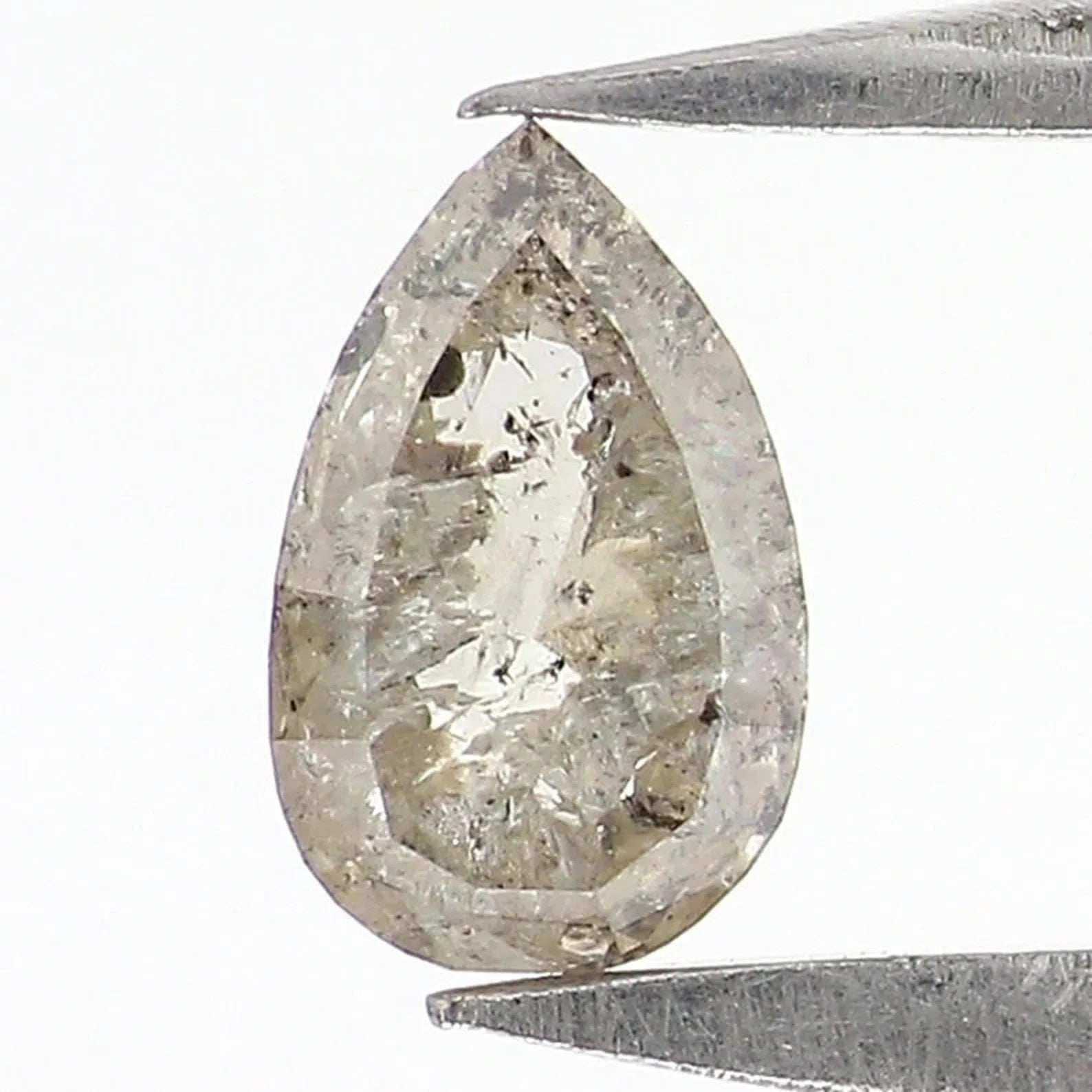 0.35 CT Natural Loose Pear Shape Diamond Salt And Pepper Pear Diamond 5.70 MM Natural Diamond Black Grey Color Pear Rose Cut Diamond NQ1040