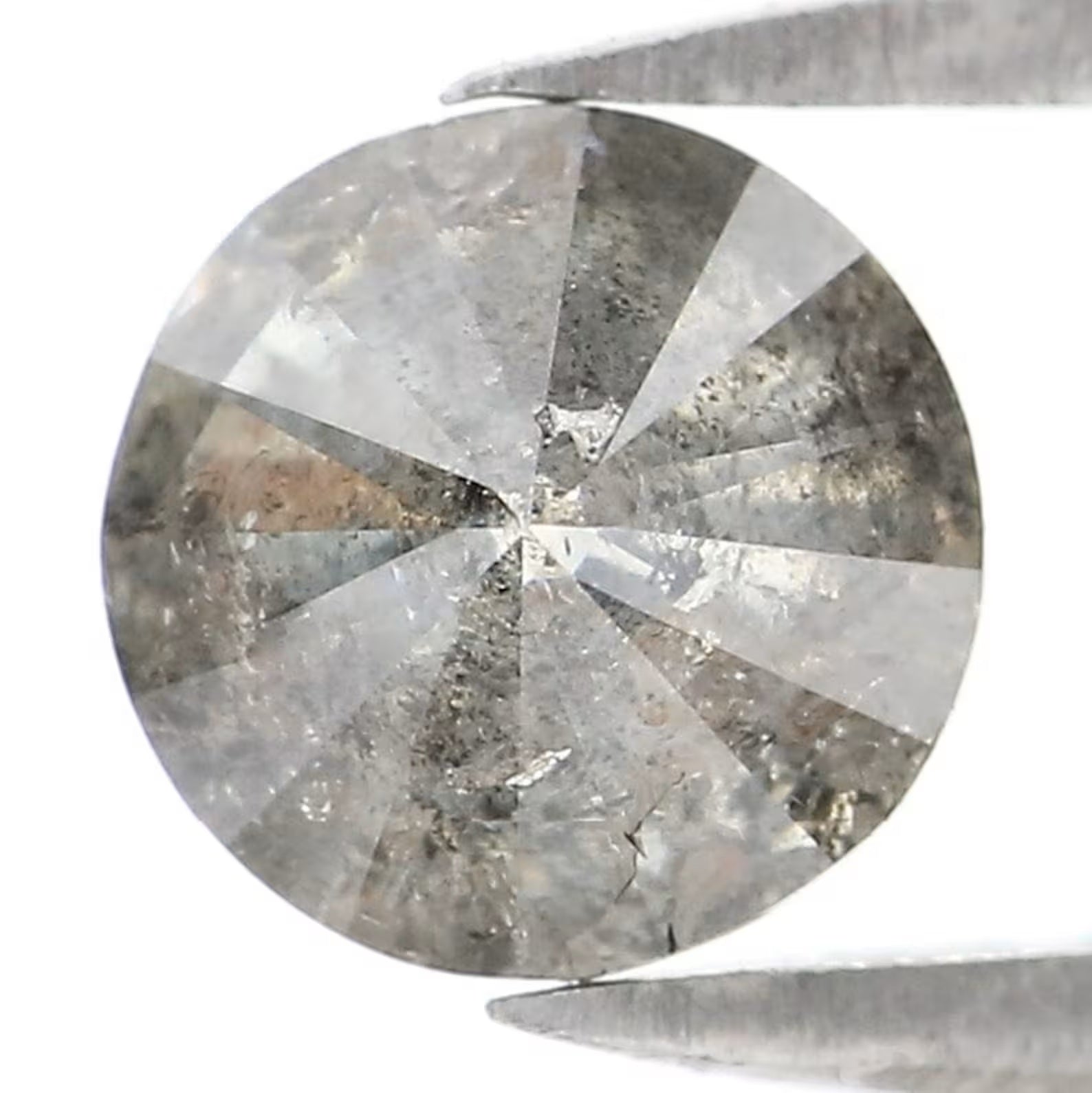 1.04 CT Natural Loose Round Diamond Salt And Pepper Round Diamond 6.20 MM Natural Loose Black Grey Color Round Brilliant Cut Diamond QN2192