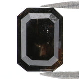 GIA Certified Natural Loose Emerald Modified Brilliant Cut Diamond, Fancy Black Color Emerald Diamond, Emerald Shape Diamond 1.55 CT L7781
