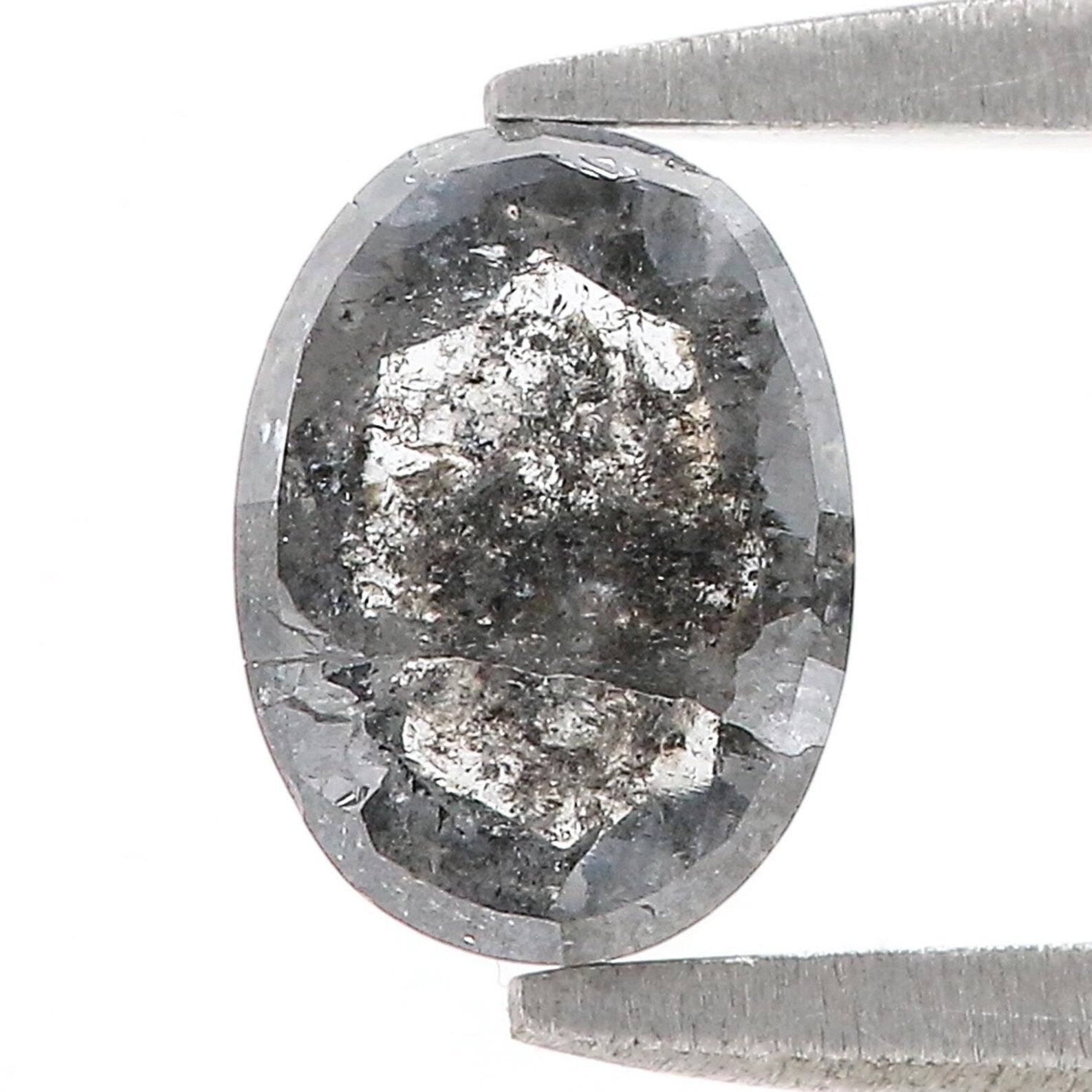 1.00 CT Natural Loose Oval Shape Diamond Salt And Pepper Oval Cut Diamond 6.85 MM Natural Loose Diamond Oval Shape Rose Cut Diamond QN1207