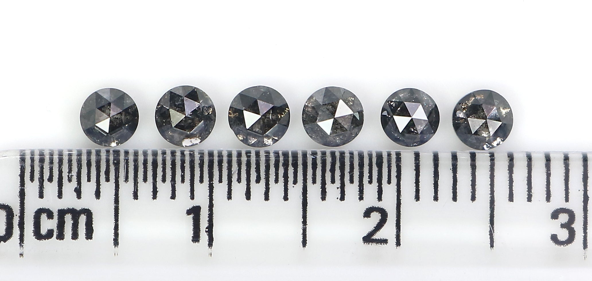 1.17 Ct Natural Loose Round Rose Cut Diamond Salt And Pepper Round Diamond 3.30 MM Natural Black Grey Color Round Rose Cut Diamond QL6222