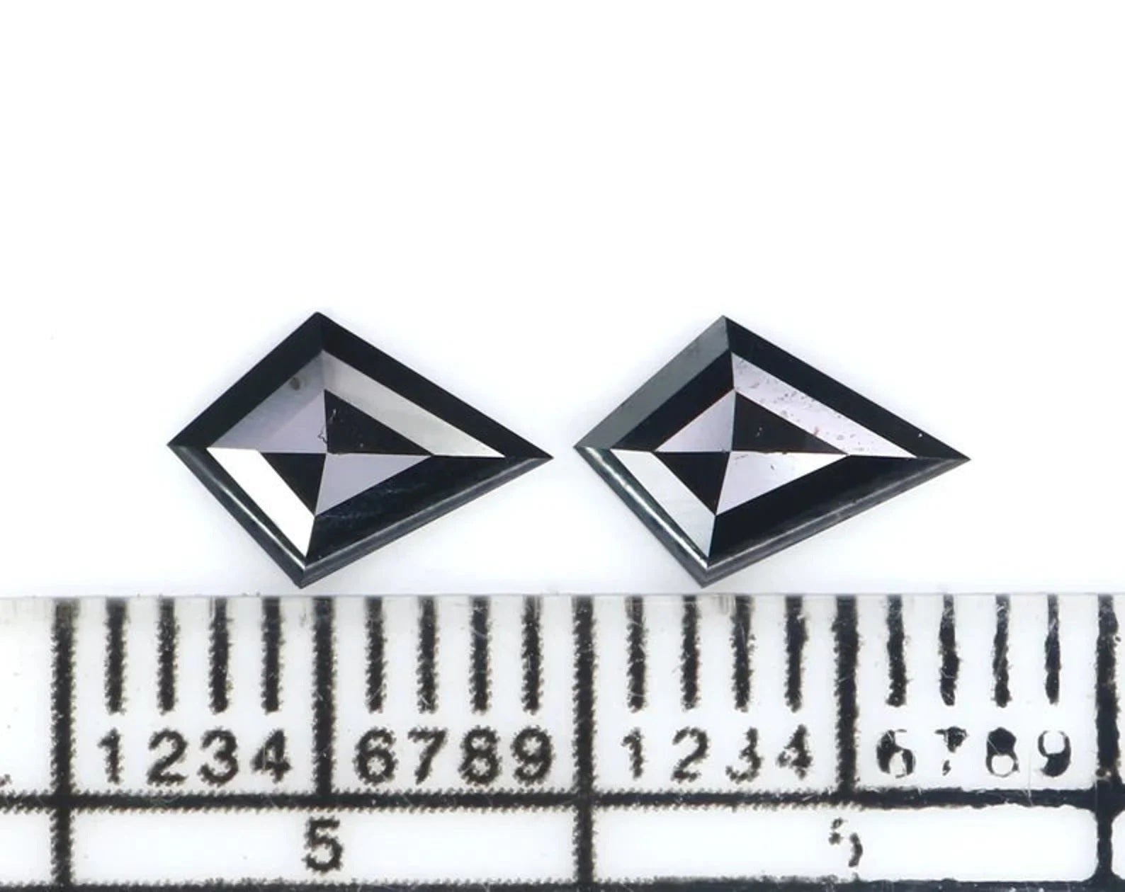 0.77 CT Natural Loose Kite Shape Pair Diamond Black Color Kite Cut Diamond 7.70 MM Natural Diamond Black Color Kite Rose Cut Diamond QN2276