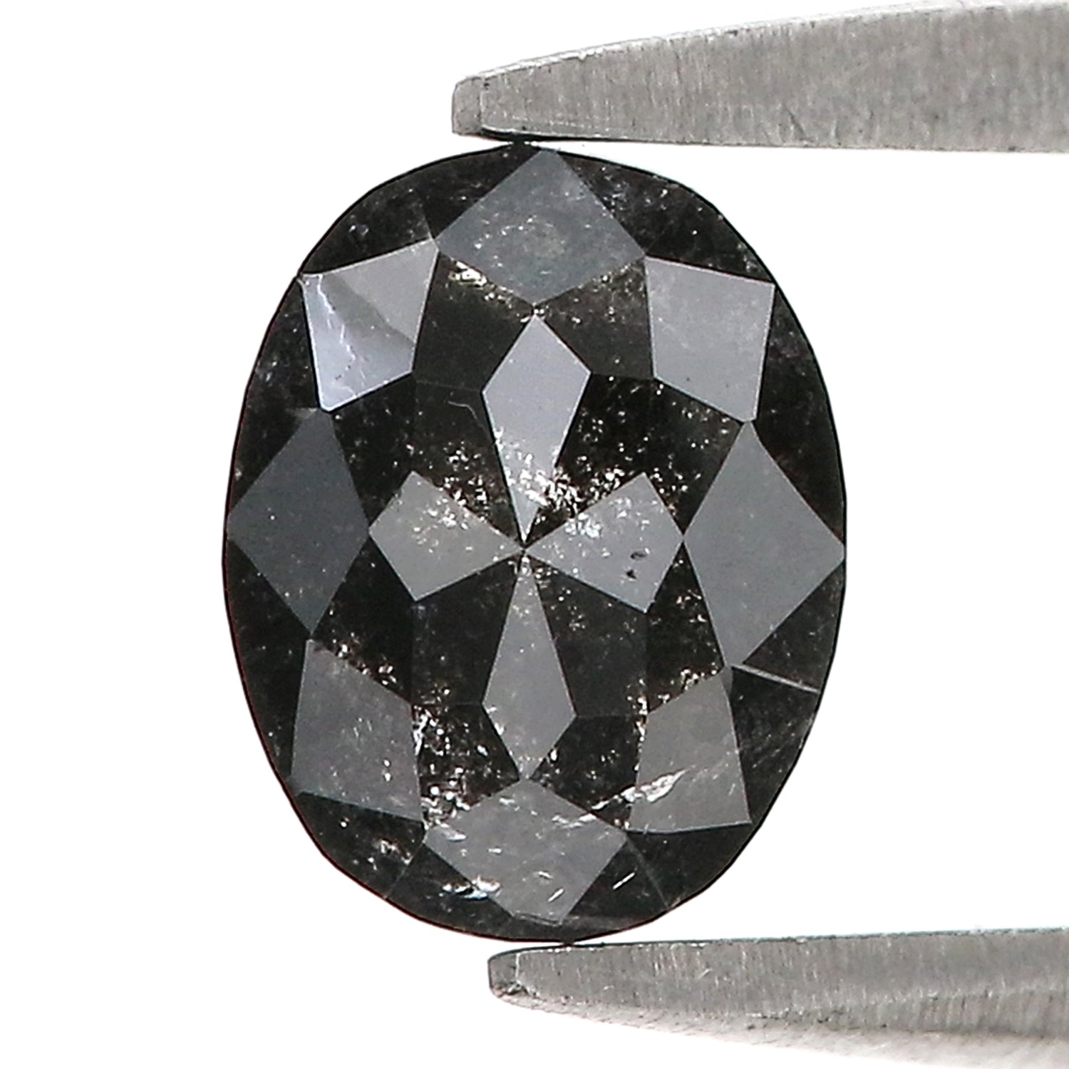 1.12 Ct Natural Loose Oval Shape Diamond Salt And Pepper Oval Cut Diamond 6.85 MM Natural Loose Diamond Oval Shape Rose Cut Diamond LQ1586