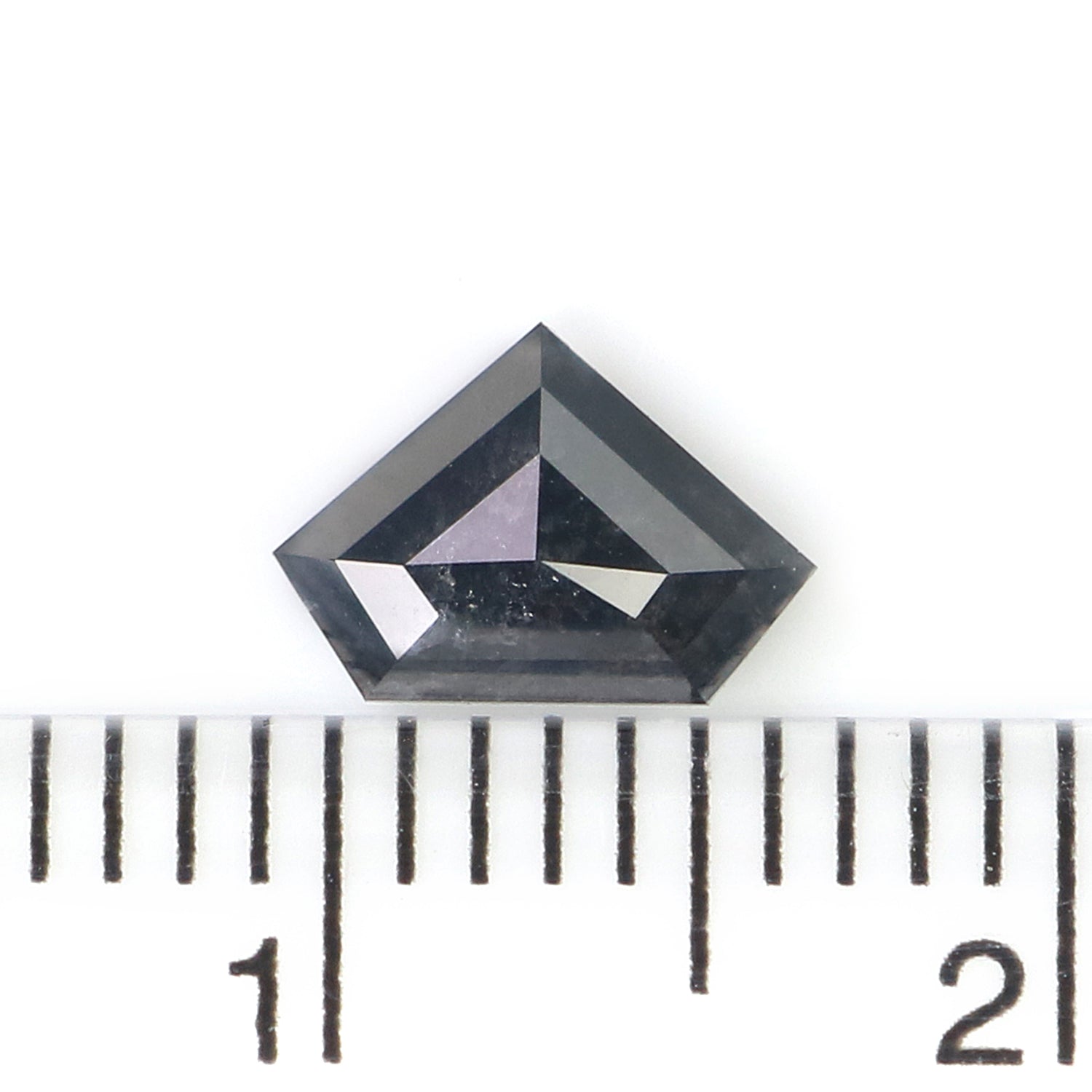 Natural Shield Black Diamond 0.72 CT Loose Rose Cut Black Stone 5.20 MM Rustic Diamond Shield Diamond For Custom Engagement Ring L3650