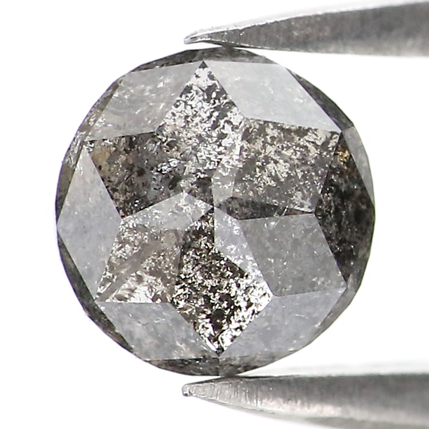 Natural Loose Round Rose Cut Diamond, Salt And Pepper Round Diamond, Natural Loose Diamond, Rose Cut Diamond, 0.97 CT Round Shape L2957