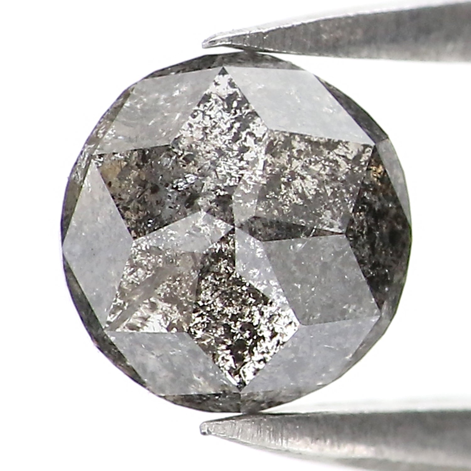 0.97 Ct Natural Loose Round Shape Diamond Salt And Pepper Round Diamond 5.85 MM Natural Loose Diamond Round Shape Rose Cut Diamond LQ2957