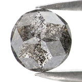 Natural Loose Round Rose Cut Diamond, Salt And Pepper Round Diamond, Natural Loose Diamond, Rose Cut Diamond, 0.97 CT Round Shape L2957