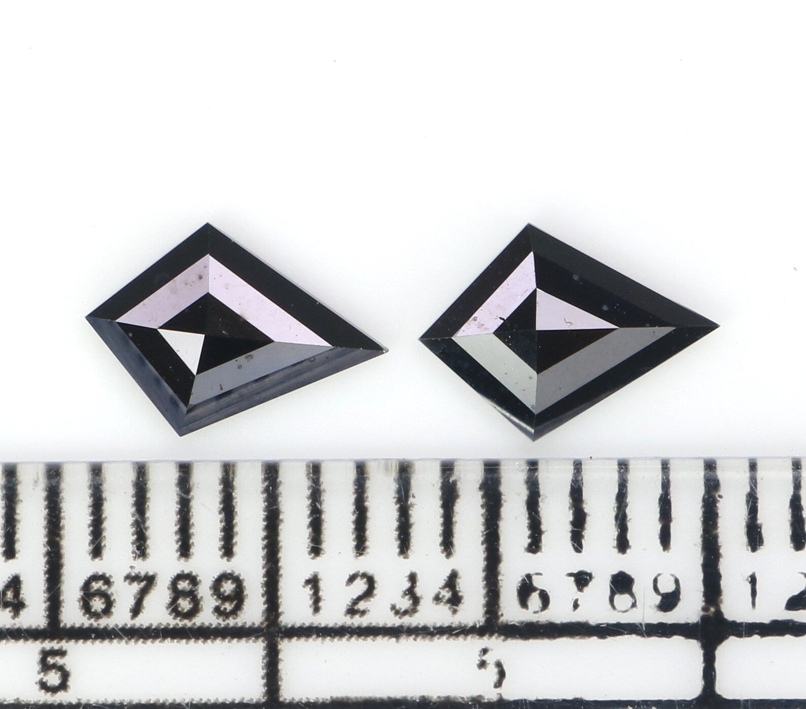 0.64 CT Natural Loose Kite Cut Pair Diamond Black Color Kite Shape Diamond 6.95 MM Natural Black Color Diamond Kite Rose Cut Diamond N2273