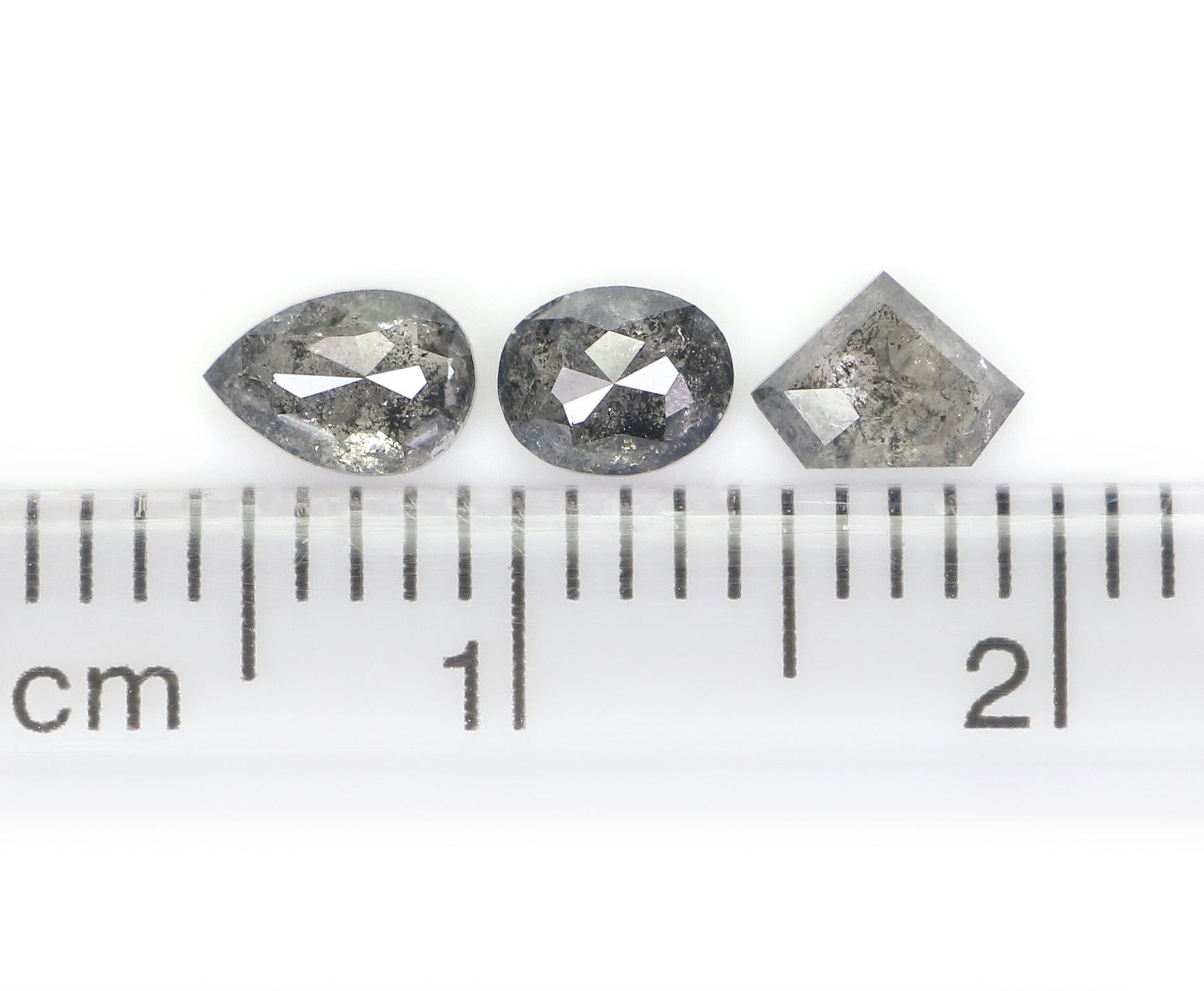 0.84 Ct Natural Loose Diamond, Salt Pepper Diamond, Mix Shape, Black And Gray Diamond, Shield Diamond, Oval Diamond, Pear Diamond N1237