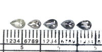 Natural Loose Pear Diamond, Salt And Pepper Pear Diamond, Natural Loose Diamond, Pear Rose Cut Diamond, 0.59 CT Pear Cut Diamond L2789