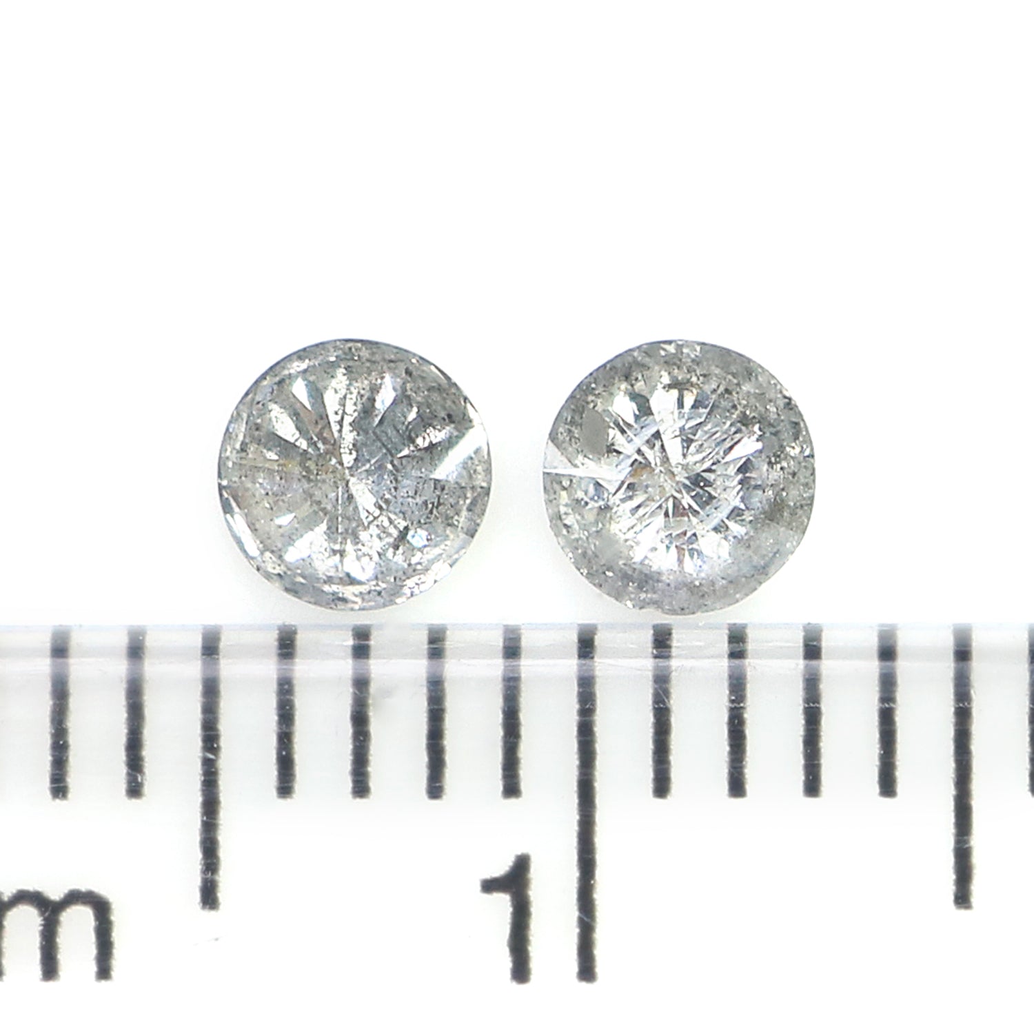 0.37 CT Natural Loose Round Shape Pair Diamond Salt And Pepper Round Diamond 3.65 MM Natural Black Gray Round Brilliant Cut Diamond N2287