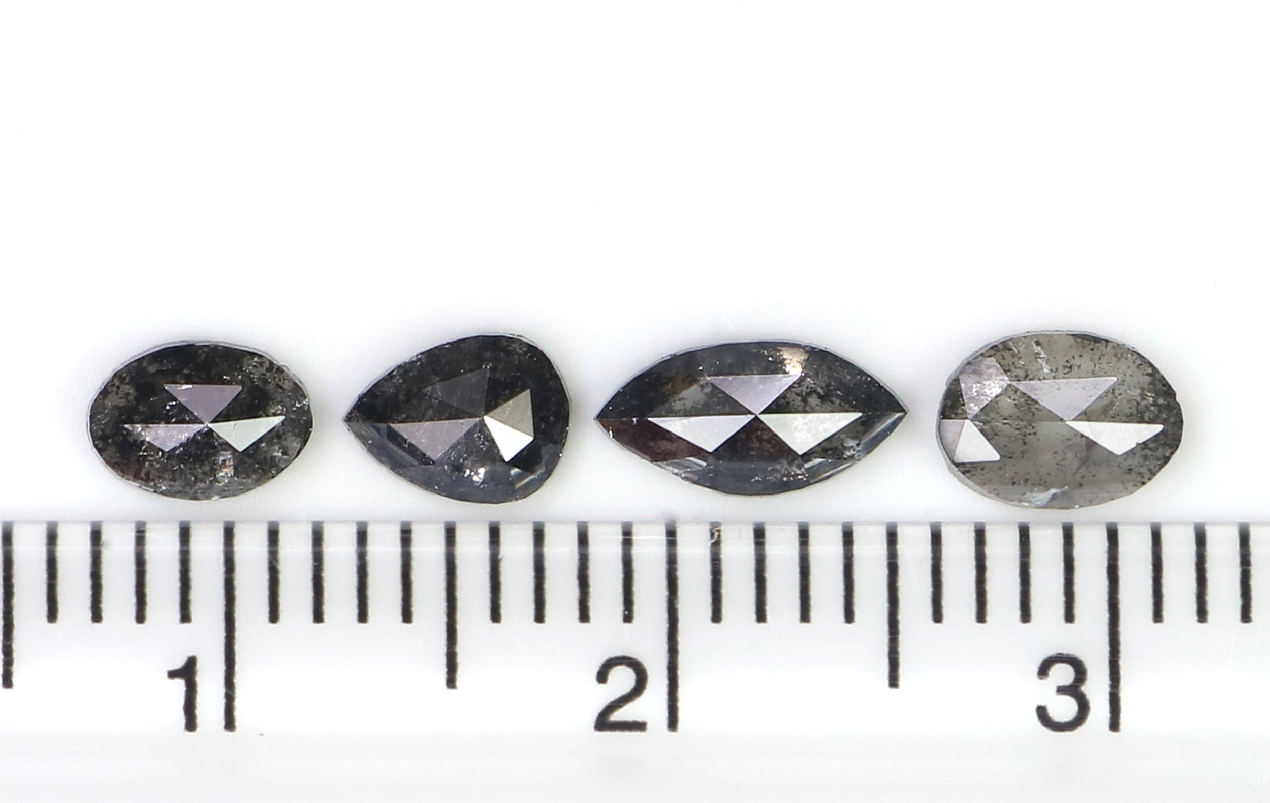 1.39 Ct Natural Loose Mix Shape Diamond Salt And Pepper Mix Shape Diamond 5.10 MM Natural Black Grey Color Mix Shape Rose Cut Diamond N8513