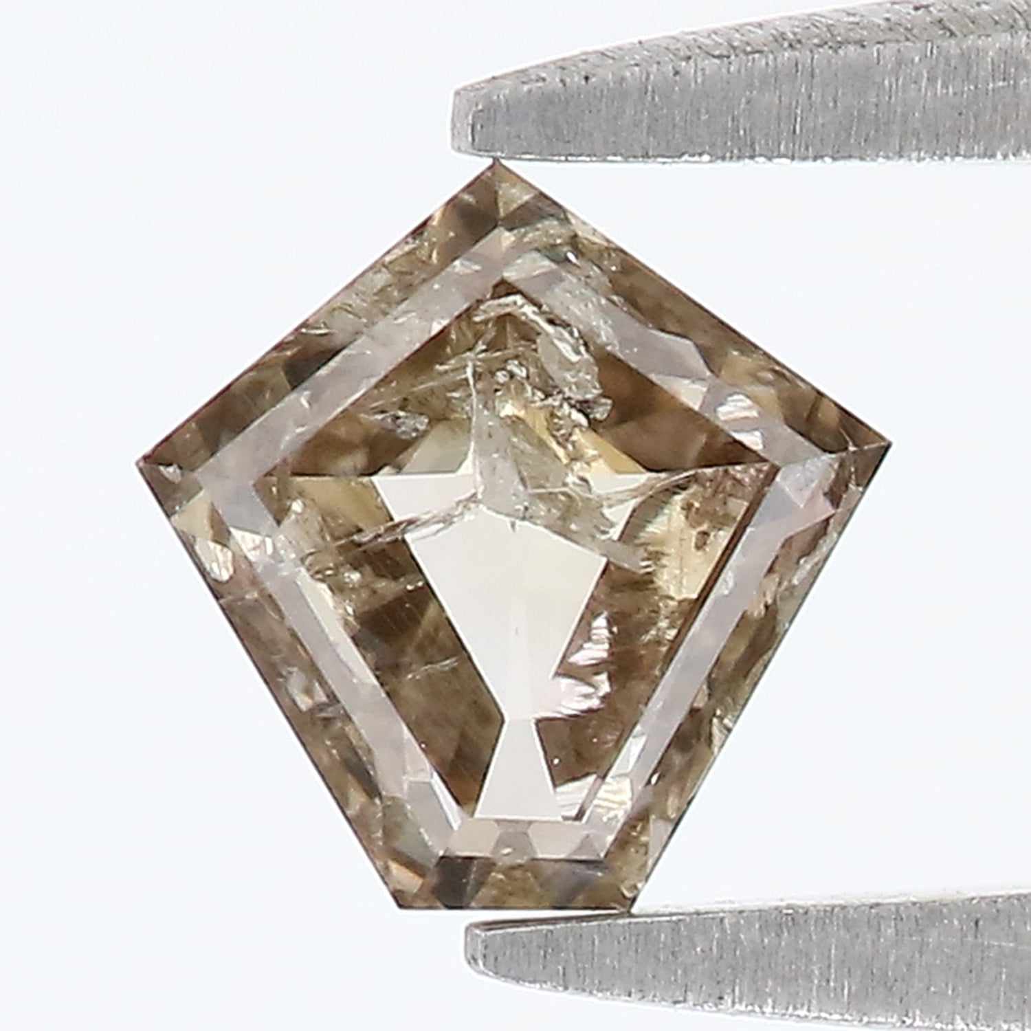 0.64 Ct Natural Loose Pentagon Shape Diamond Brown Color Pentagon Cut Diamond 5.95 MM Natural Brown Color Pentagon Rose Cut Diamond LQ9583