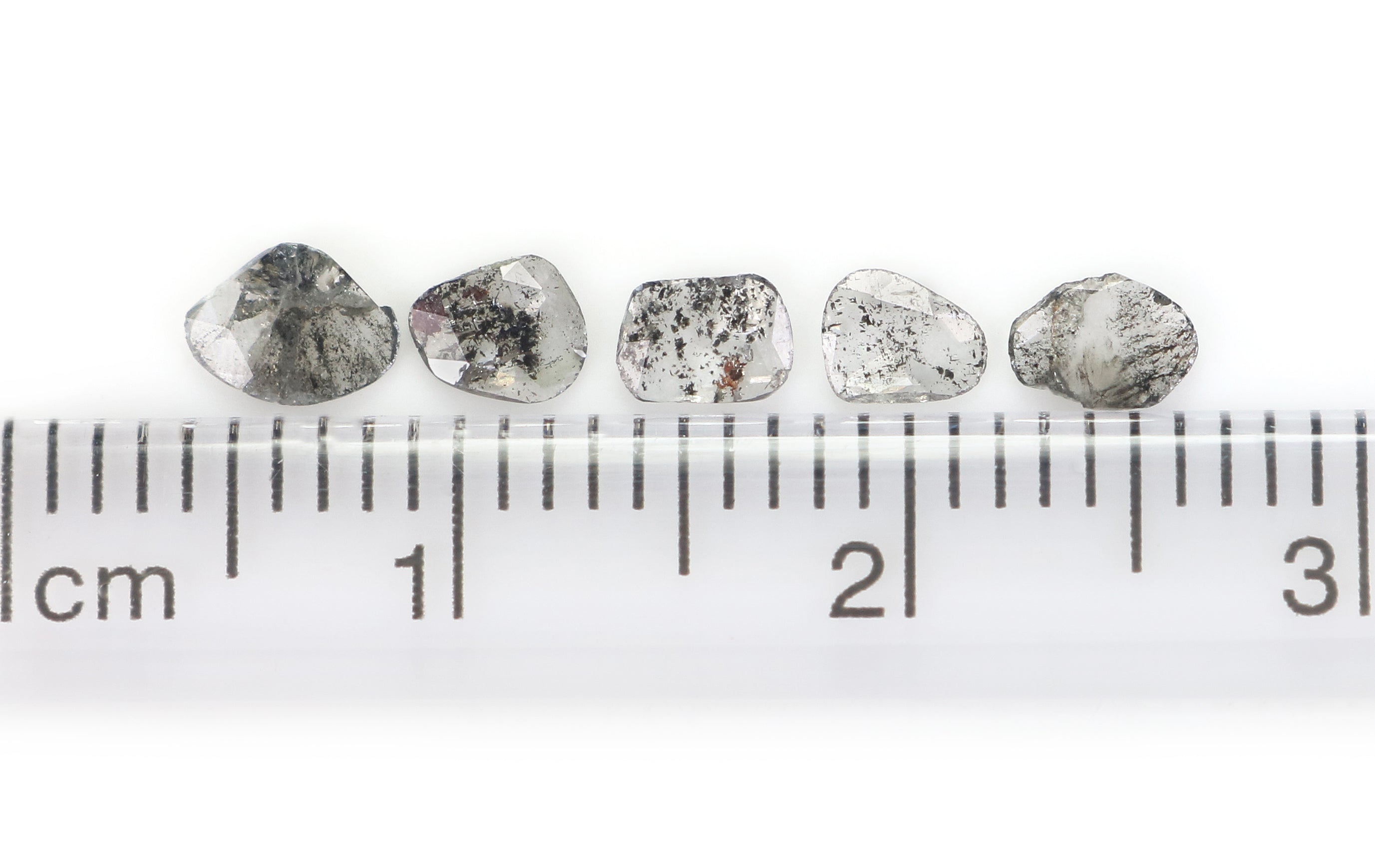 0.49 CT Natural Loose Slice Shape Diamond Salt And Pepper Slice Cut Diamond 4.80 MM Natural Black Grey Diamond Irregular Cut Diamond N2615