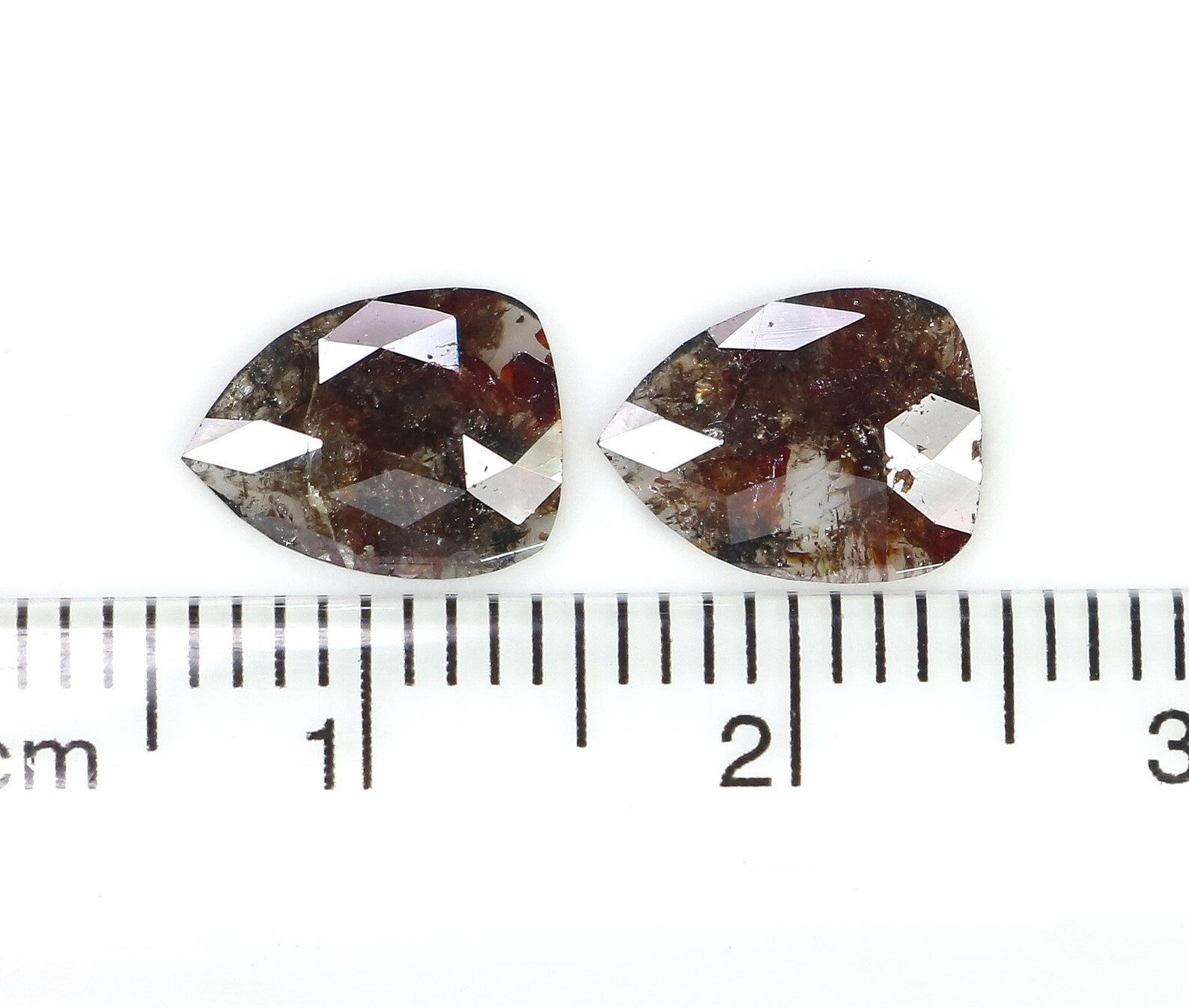 1.88 CT Natural Loose Pear Shape Pair Diamond Brown Color Pear Diamond 9.00 MM Natural Loose Diamond Pear Shape Rose Cut Diamond NQ8365