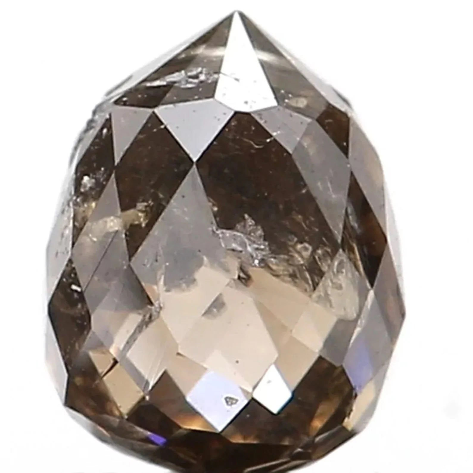 0.68 CT Natural Loose Drop Shape Diamond Brown Color Briolette Cut Diamond 5.15 MM Natural Brown Color Briolette Rose Cut Diamond NQ854