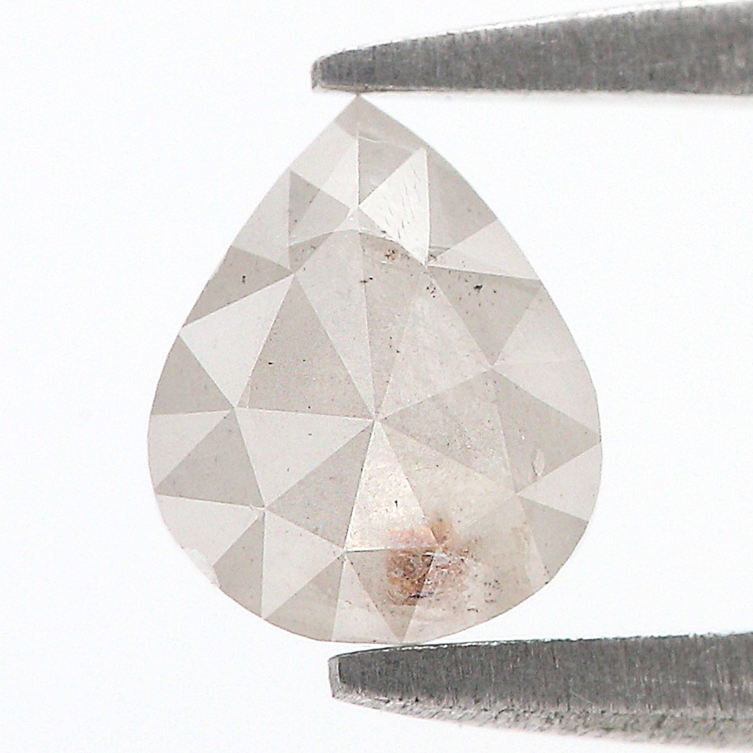 0.85 CT Natural Loose Pear Shape Diamond White Color Pear Cut Diamond 6.50 MM Natural Loose Grey Color Diamond Pear Rose Cut Diamond LQ8978