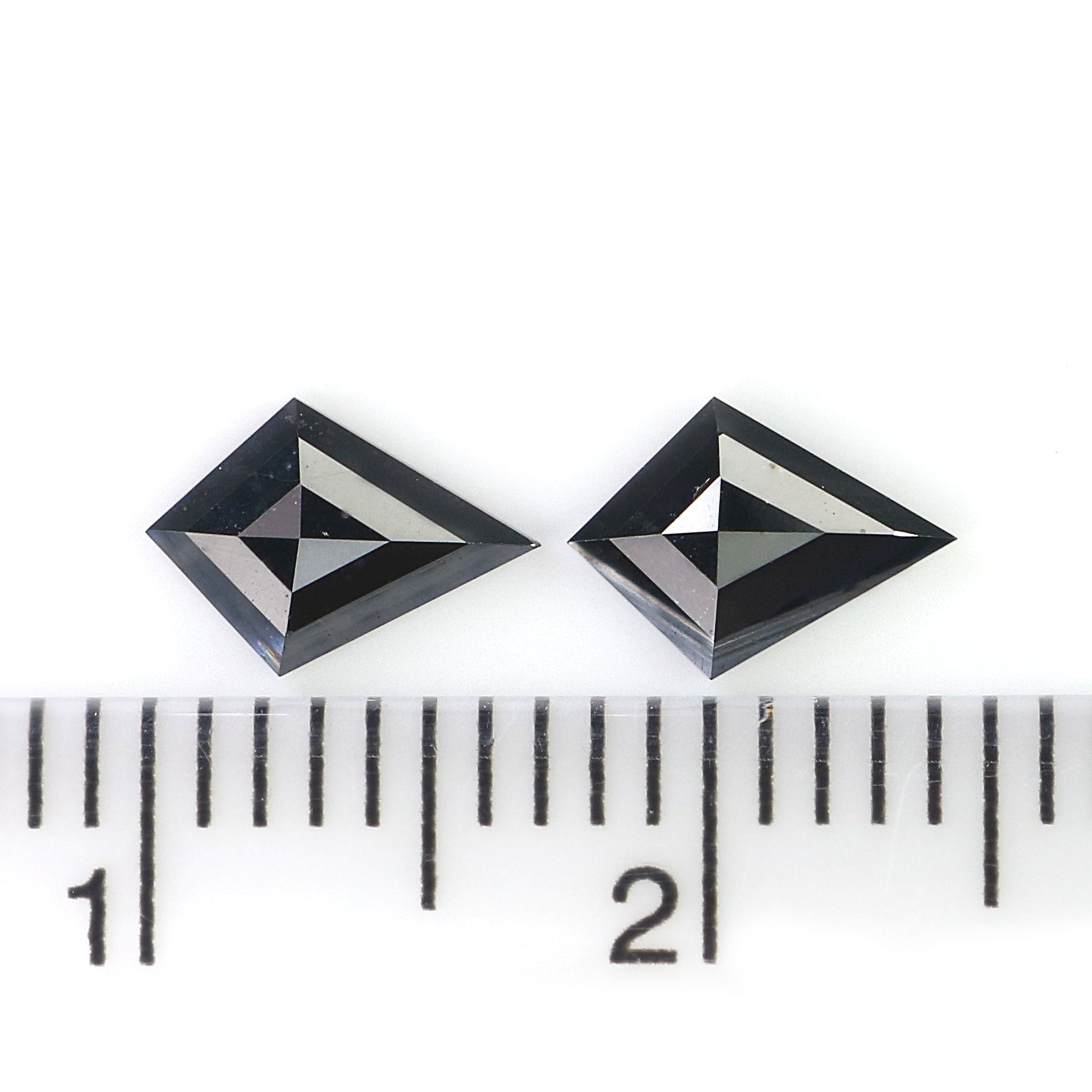 0.64 CT Natural Loose Kite Cut Pair Diamond Black Color Kite Shape Diamond 6.95 MM Natural Black Color Diamond Kite Rose Cut Diamond N2273